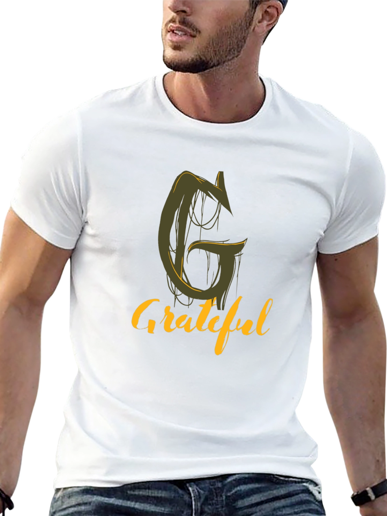 Black Grateful Graphic Tee - Stylish Black T-Shirt view 13