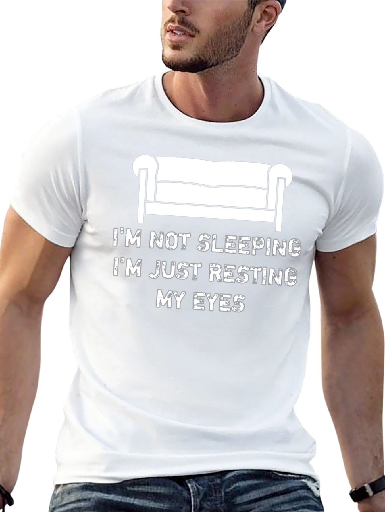 Black Resting My Eyes Funny Graphic T-Shirt view 13