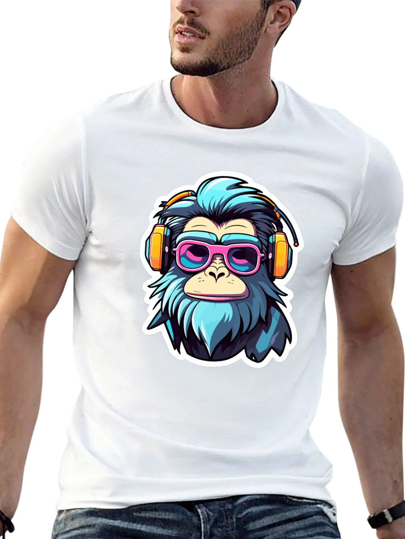 Black Funky Ape Graphic Tee view 13