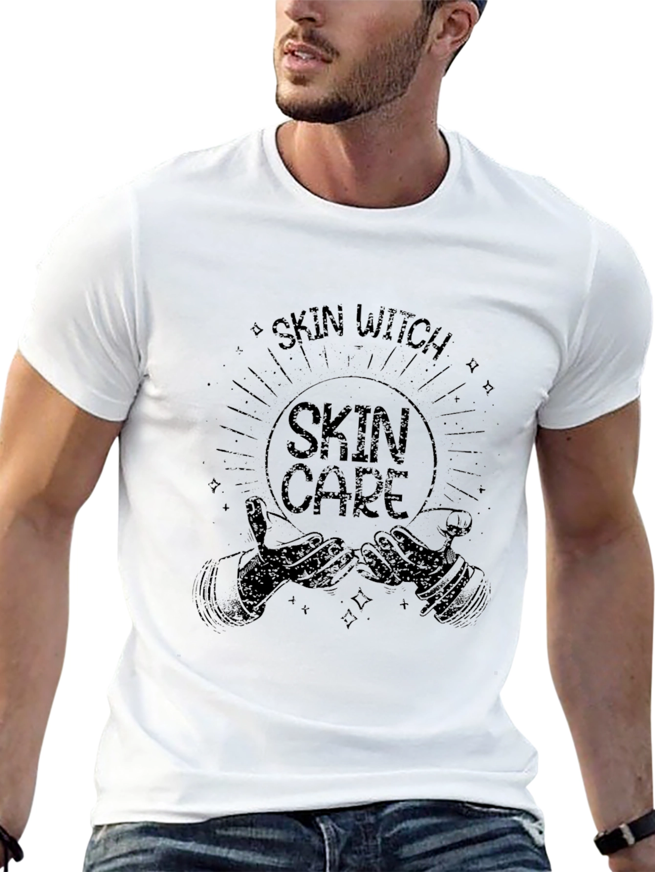 Black Skin Witch Skin Care Graphic T-Shirt view 13