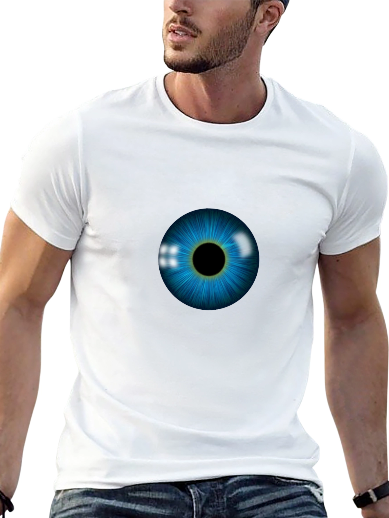Black Eye See You: Graphic Print Black T-Shirt view 13