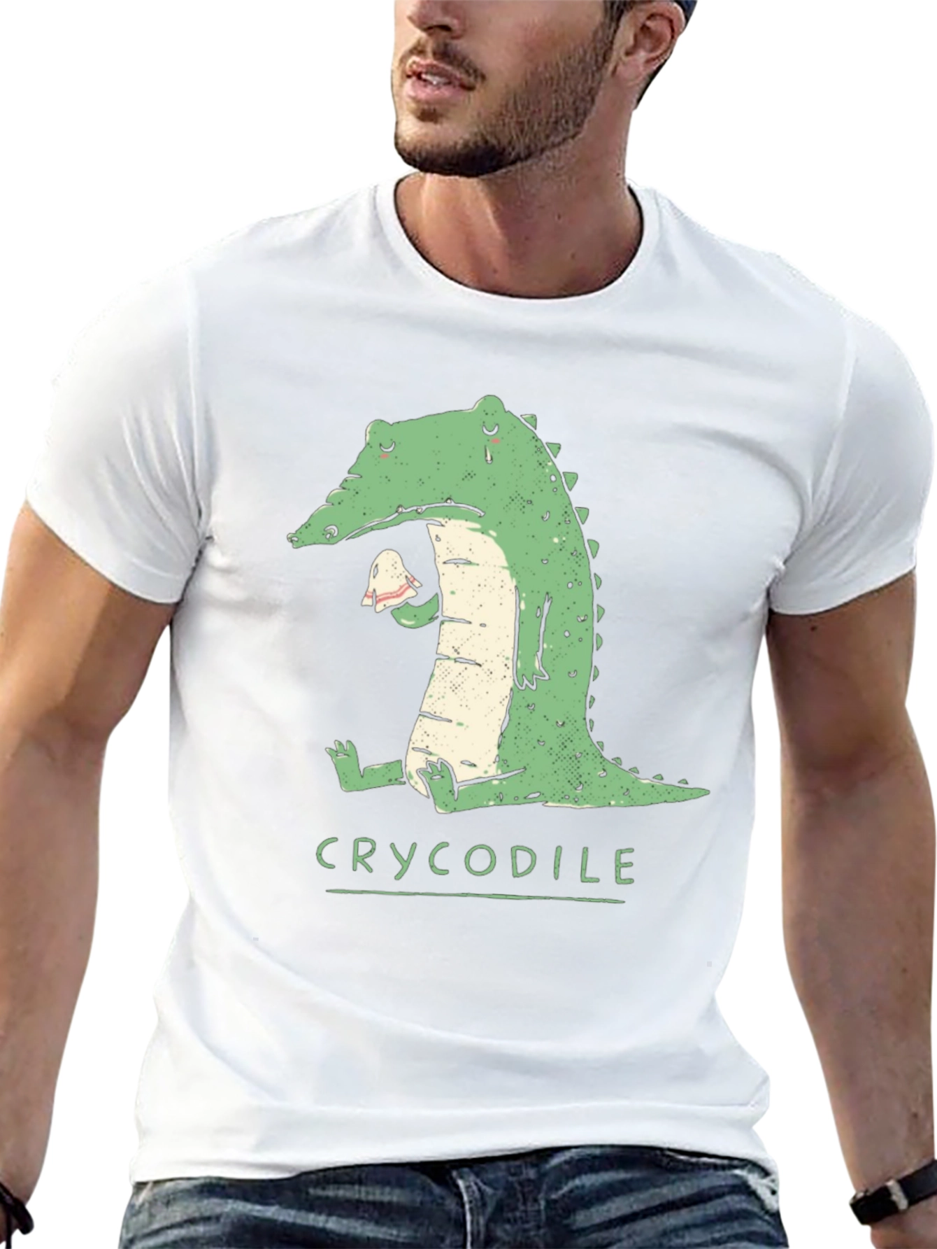 Black Crycodile T-Shirt - Funny Crocodile Graphic Tee view 13