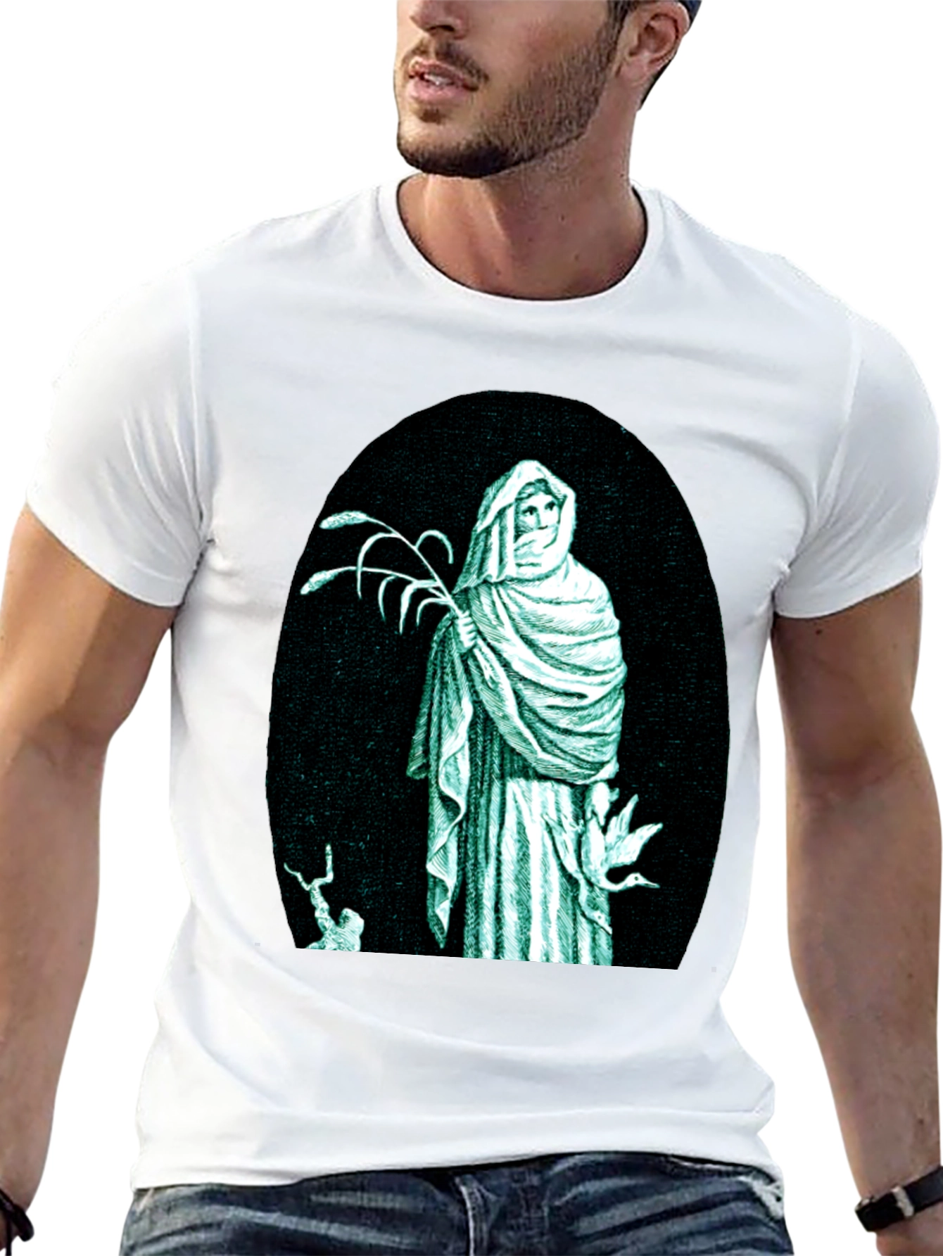 Black Mystic Figure Graphic T-Shirt view 13