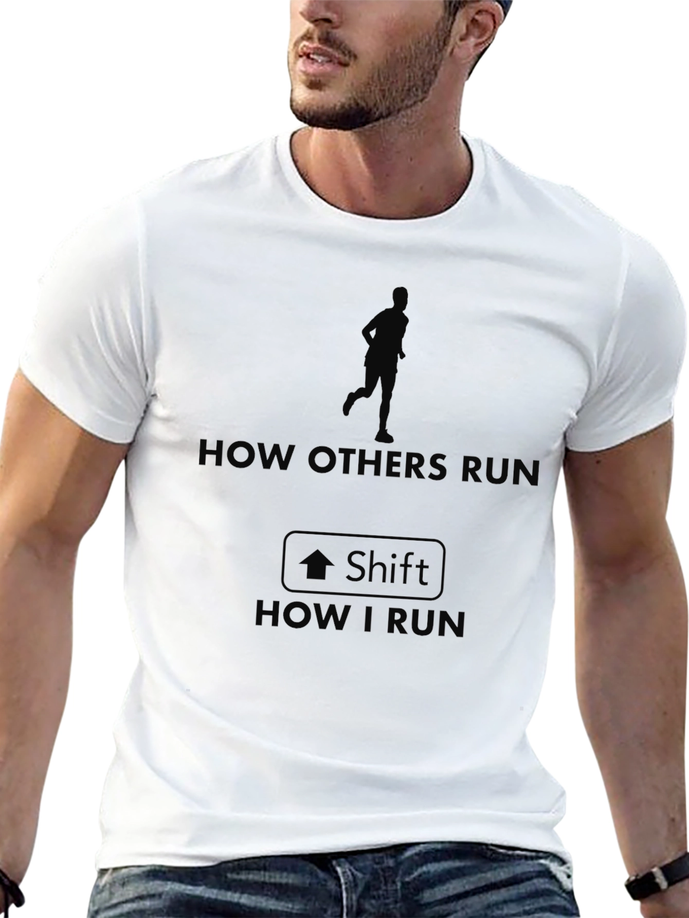 Black How I Run Funny Graphic Tee view 13