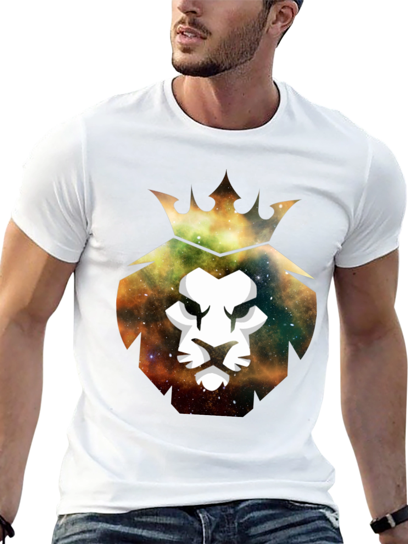 Black Galaxy Lion King Graphic Tee - Stylish Men's T-Shirt view 13