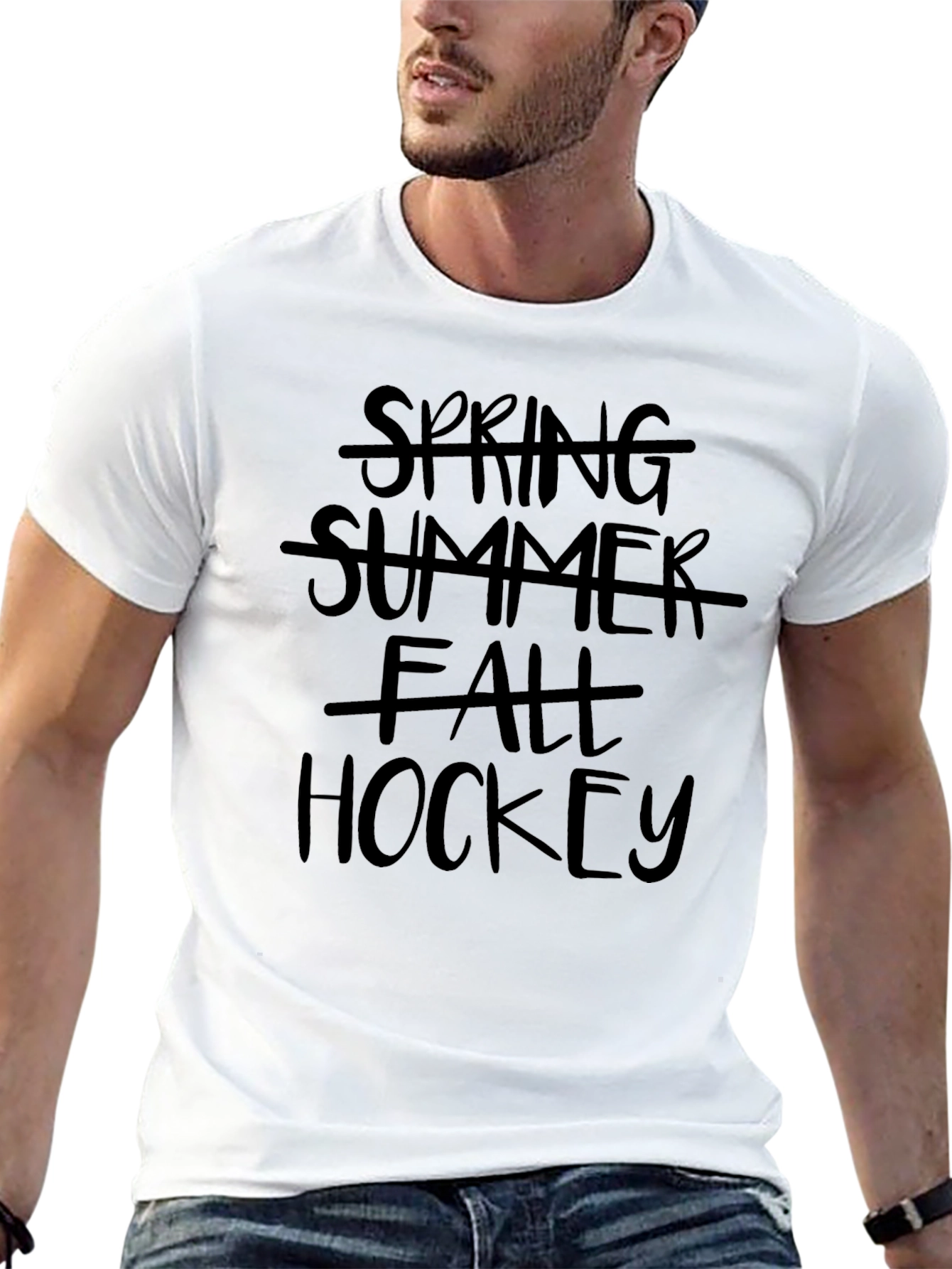 Black Hockey All Season Black Graphic Tee view 13