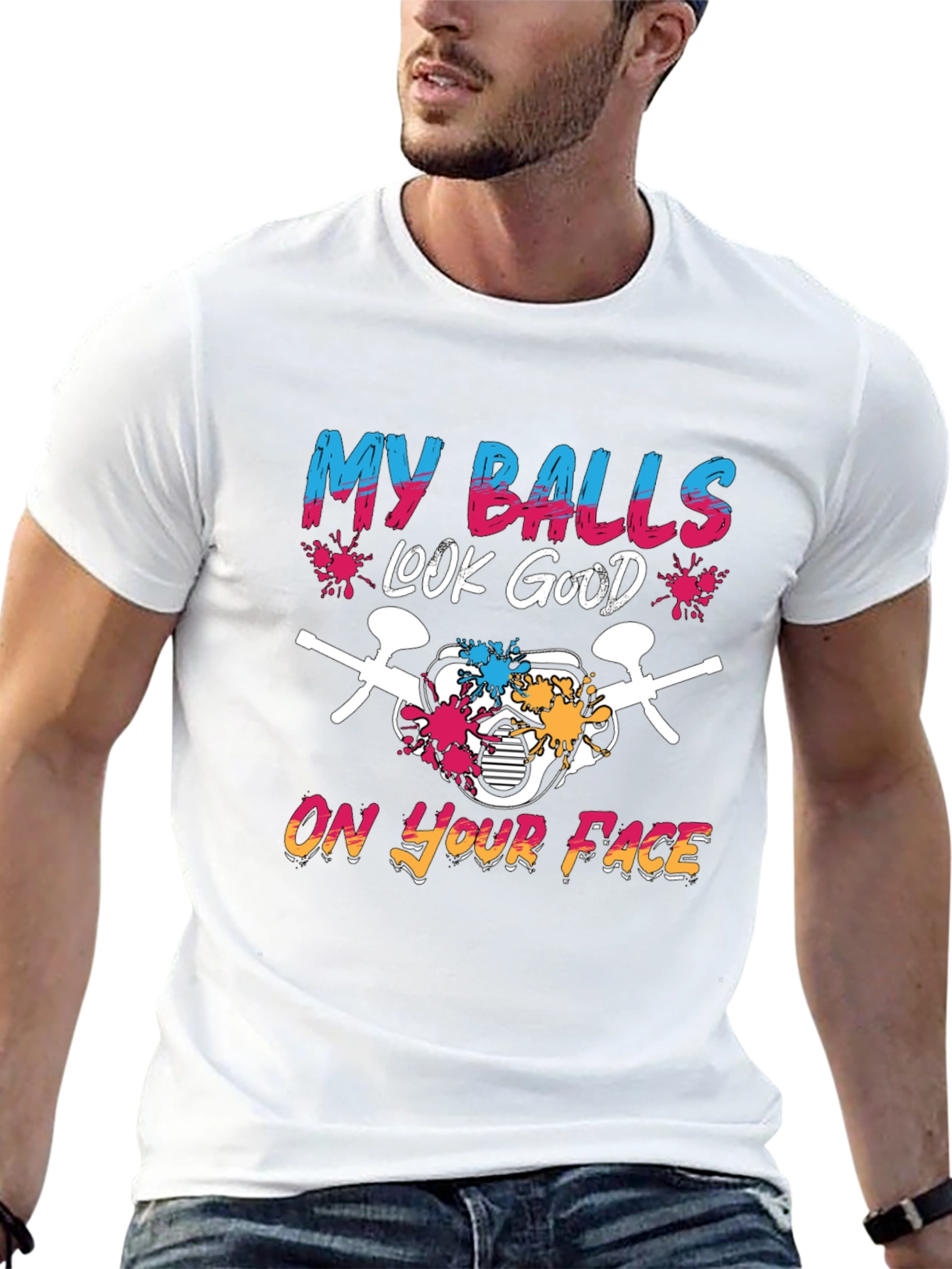 Black My Balls Look Good T-Shirt view 13