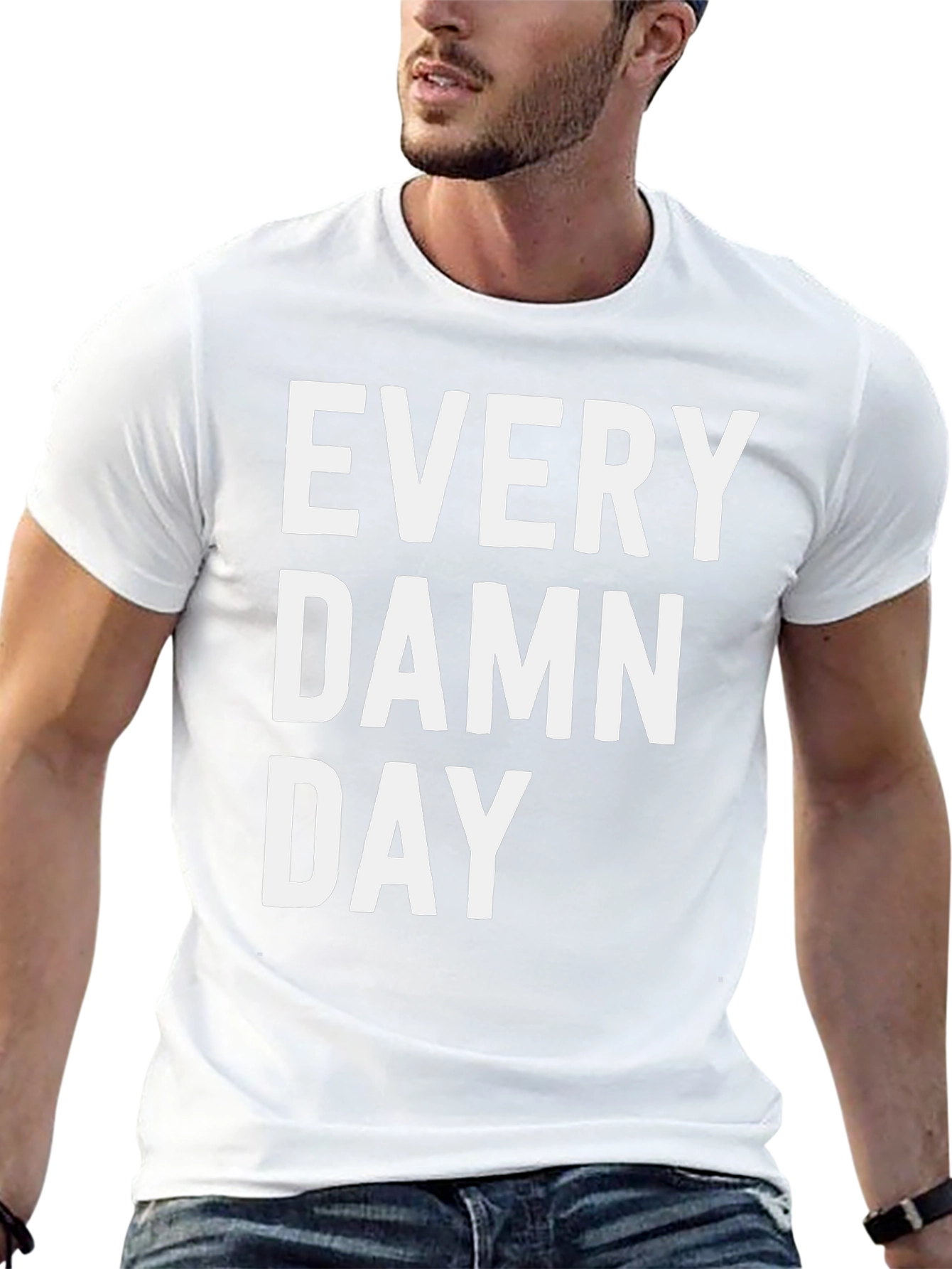 Black Every Damn Day Graphic Tee - Casual Black T-Shirt view 13