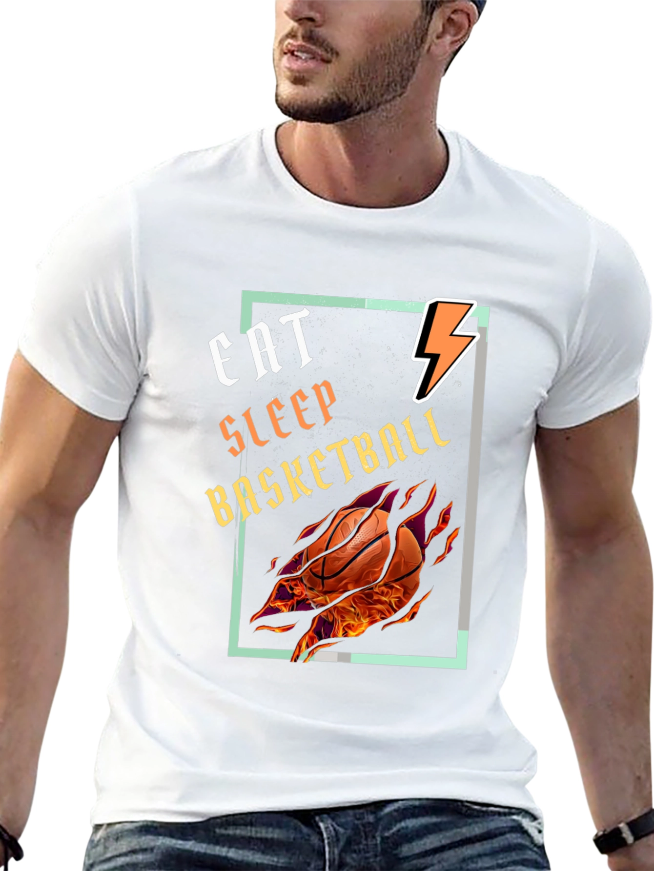 Black Eat Sleep Basketball Graphic Tee - Black T-Shirt view 13