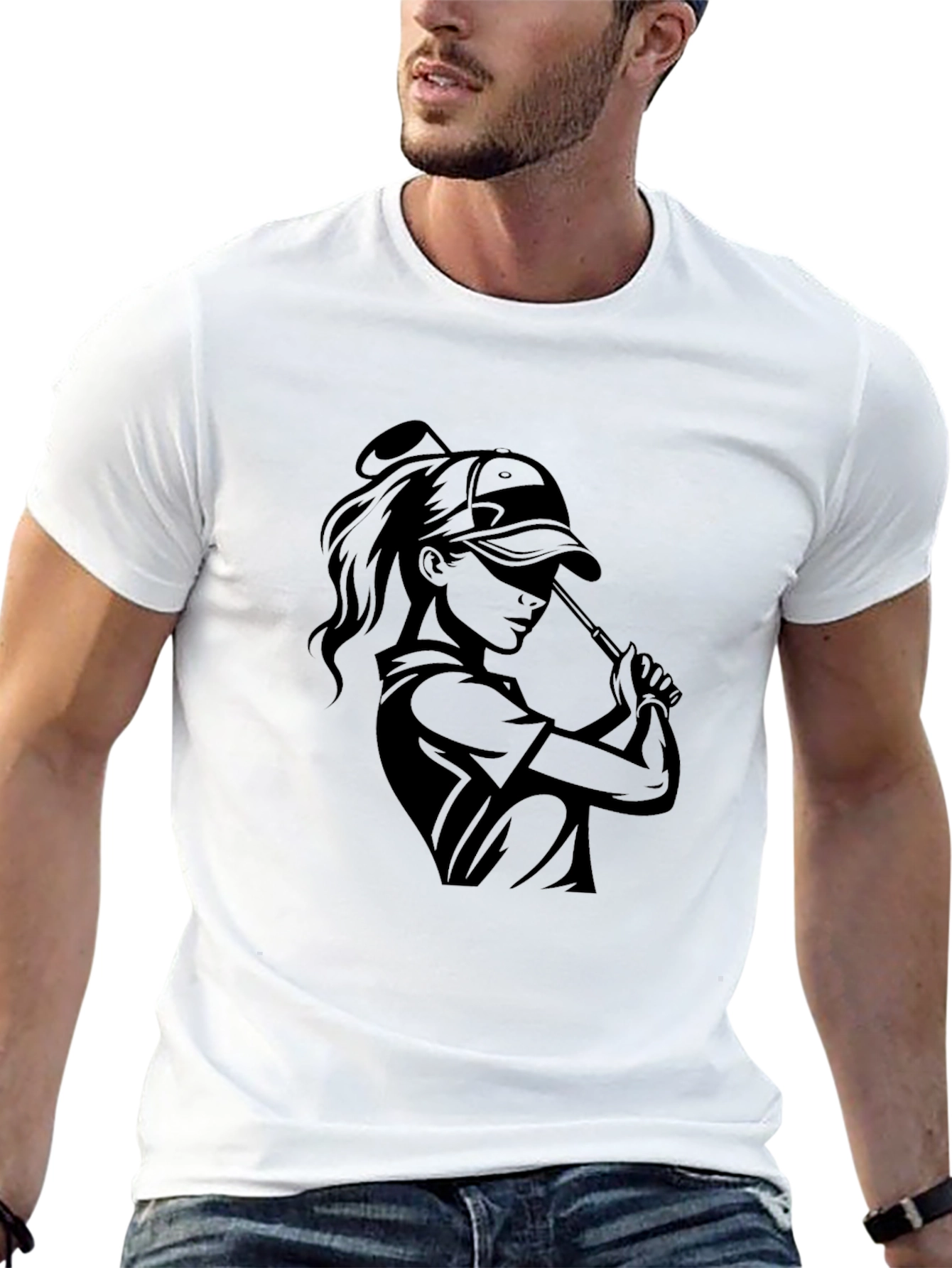 Black Golfer Girl T-Shirt - Sporty Tee view 13