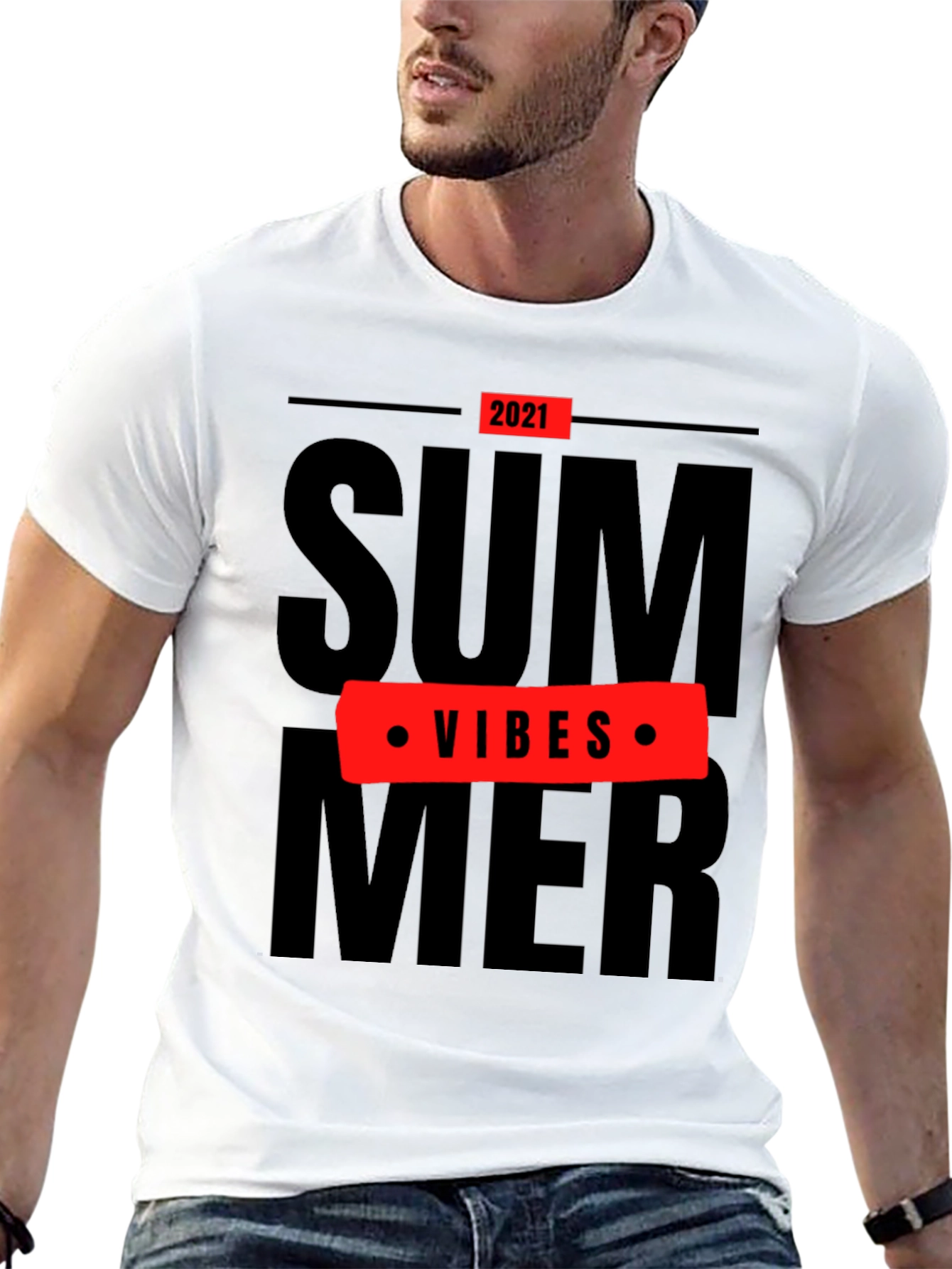 Black Summer Vibes 2021 Black T-Shirt view 13