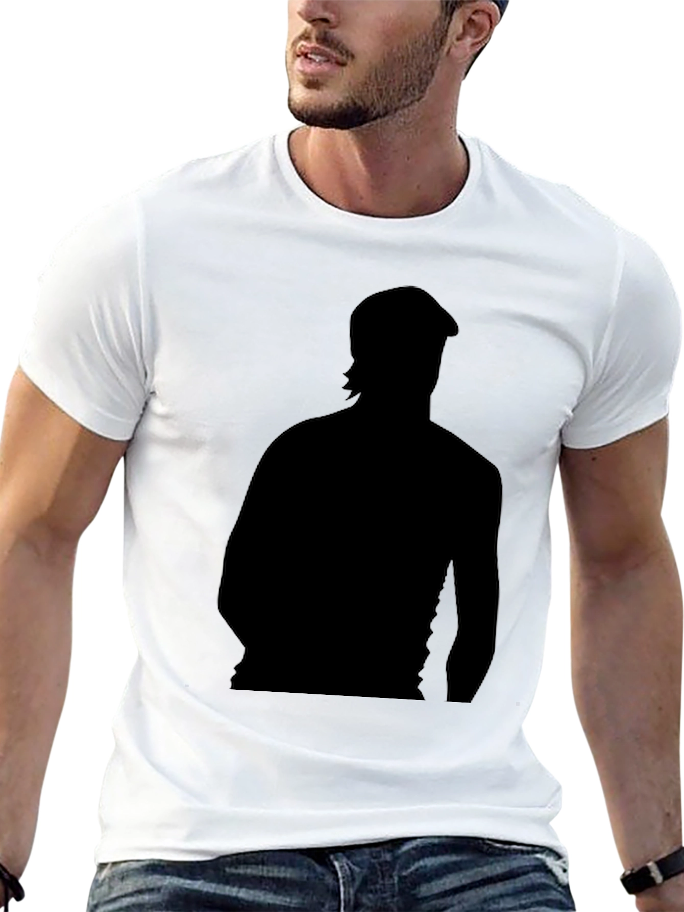 Black Silhouette Graphic Print Black T-Shirt view 13