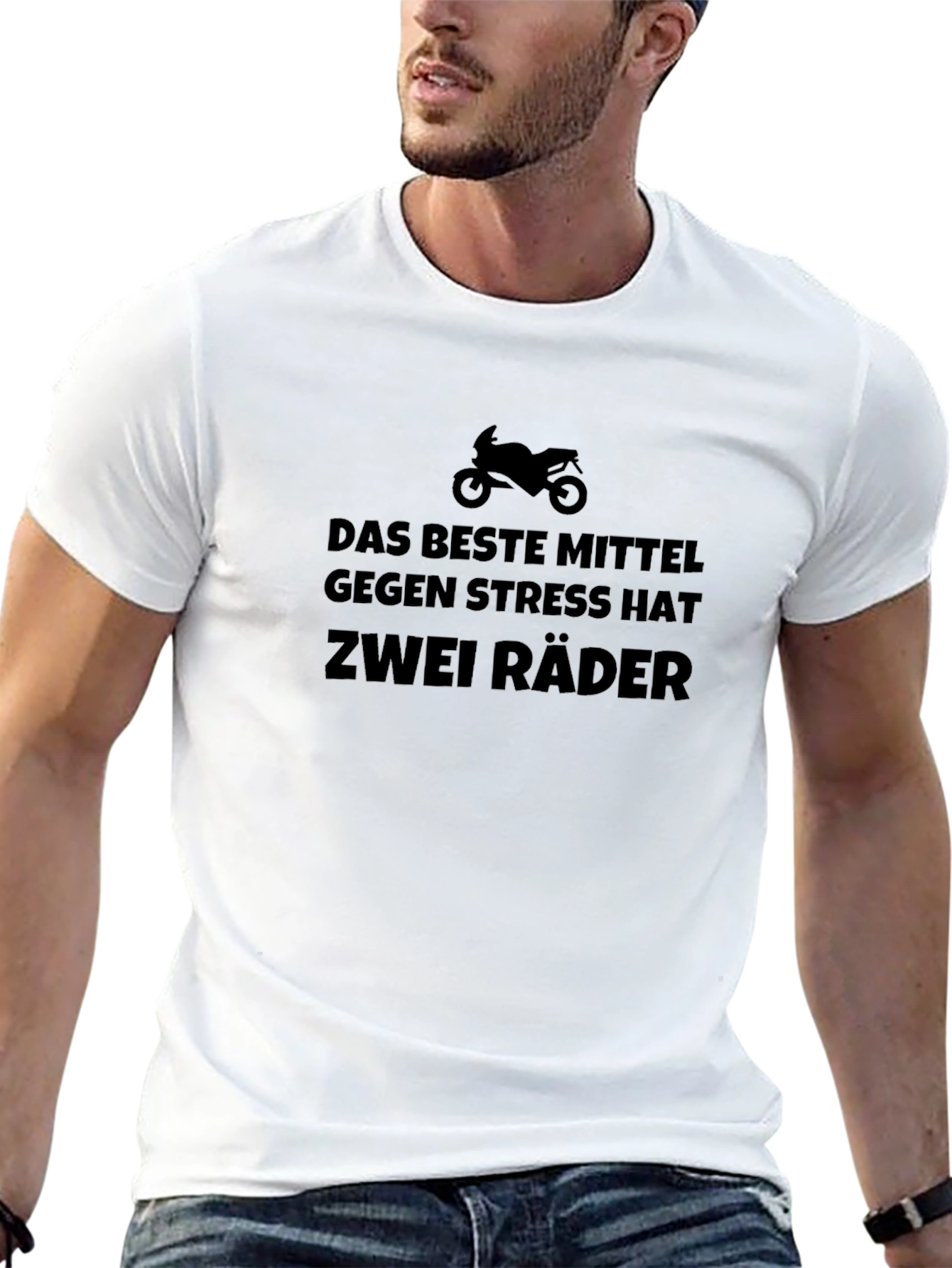 Black Motorcycle Stress Relief T-Shirt - Das Beste Mittel view 13