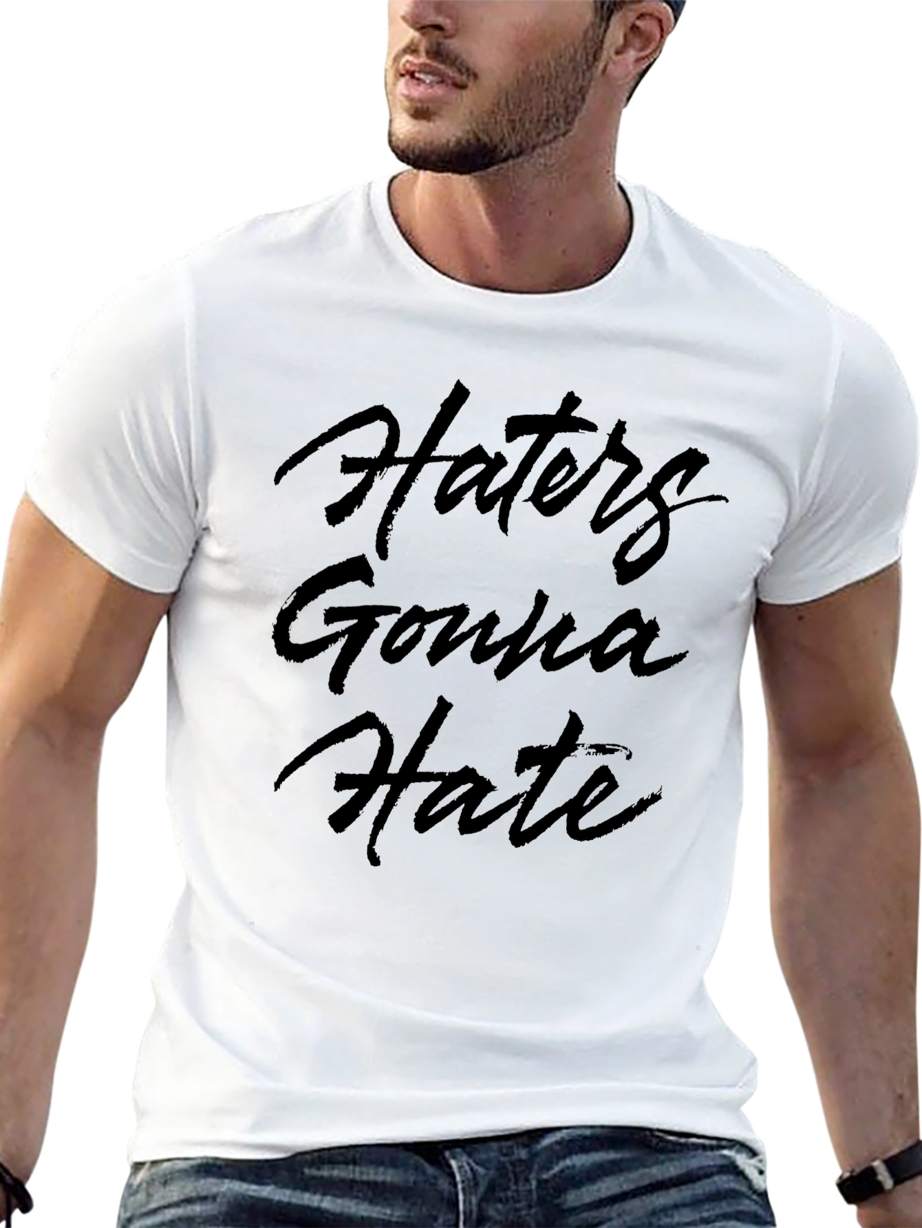 Black Haters Gonna Hate Black T-Shirt view 13