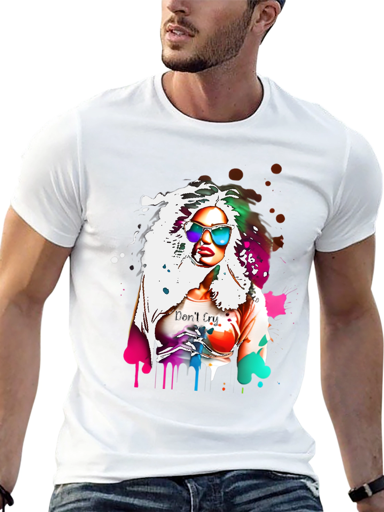 Black Colorful Woman Graphic Tee view 13