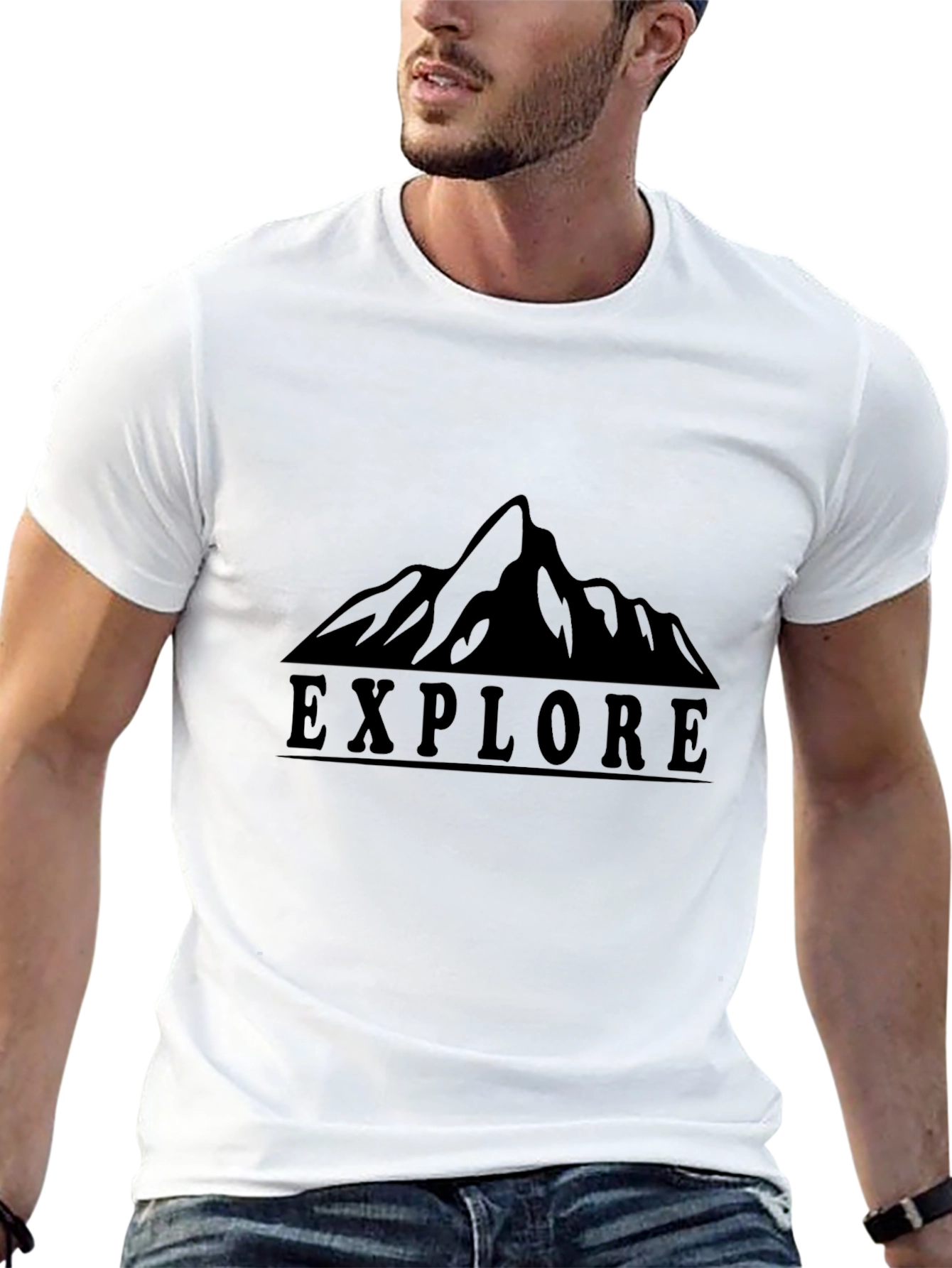 Black Explore Mountain Graphic Tee - Adventure Awaits! view 13