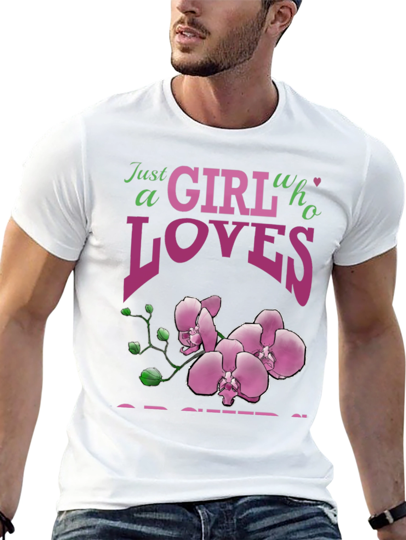 Black Orchid Lover Graphic Tee - Just a Girl Who Loves Orchids view 13