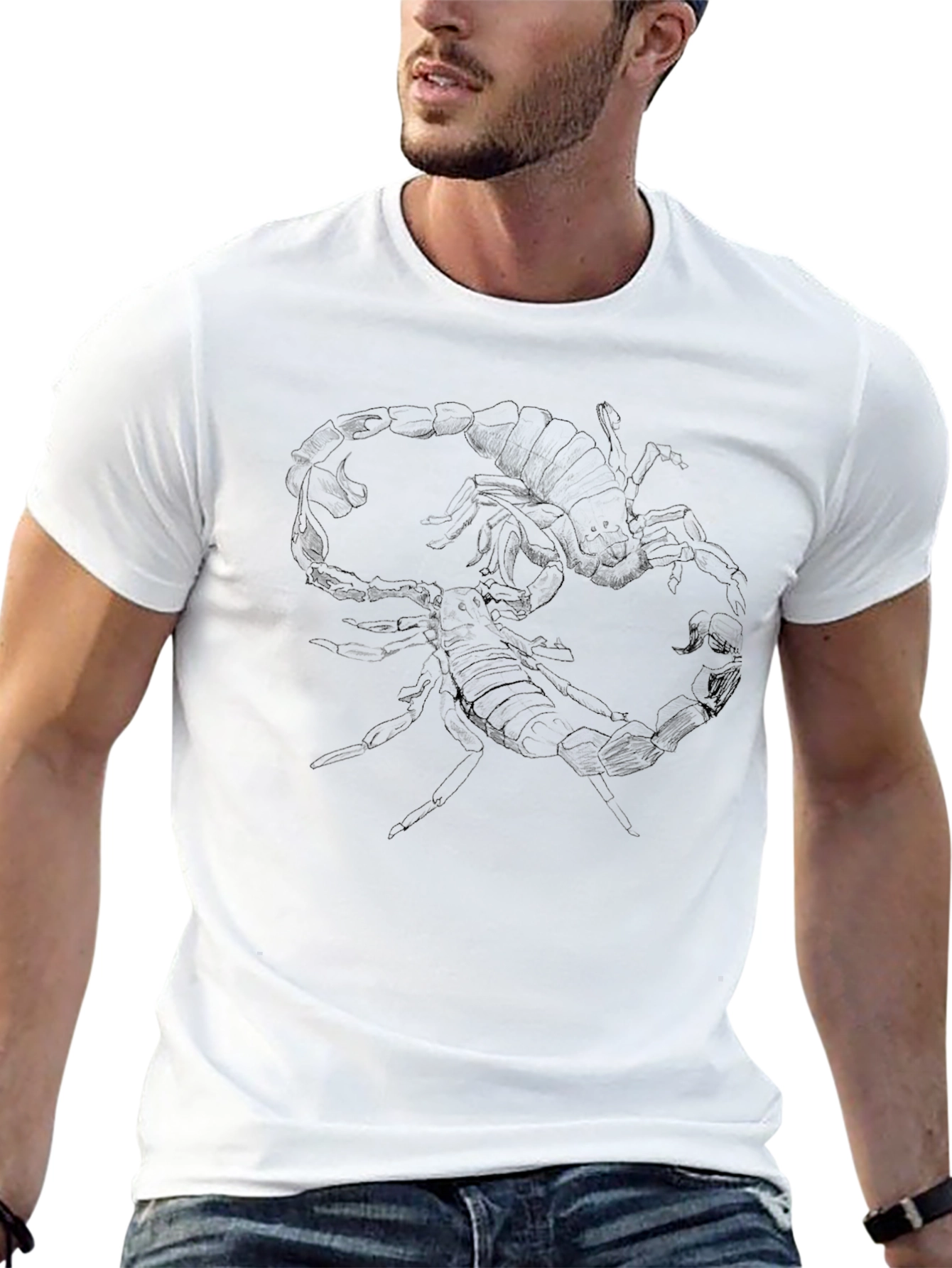 Scorpion Graphic Tee - Bold Black Cotton T-Shirt - 13