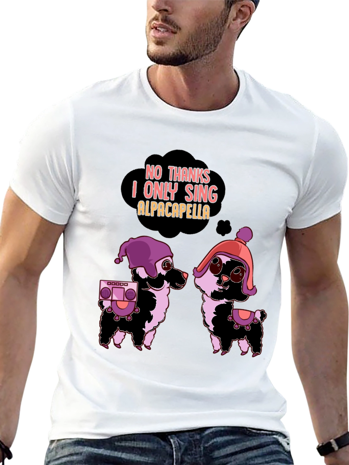 Black Alpacapella Funny Graphic Tee view 13
