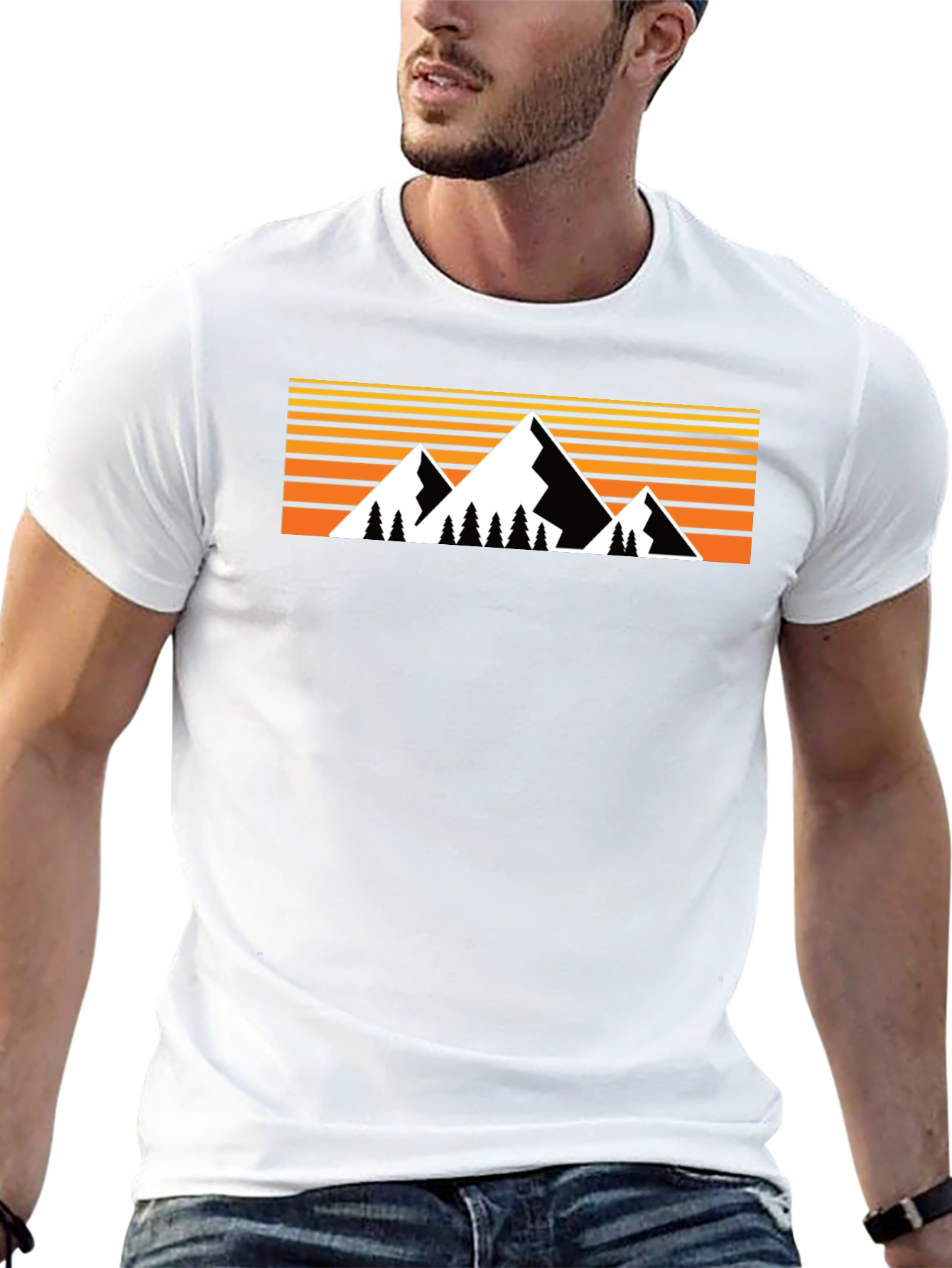 Black Mountain Sunset Graphic T-Shirt - Nature Inspired Design view 13