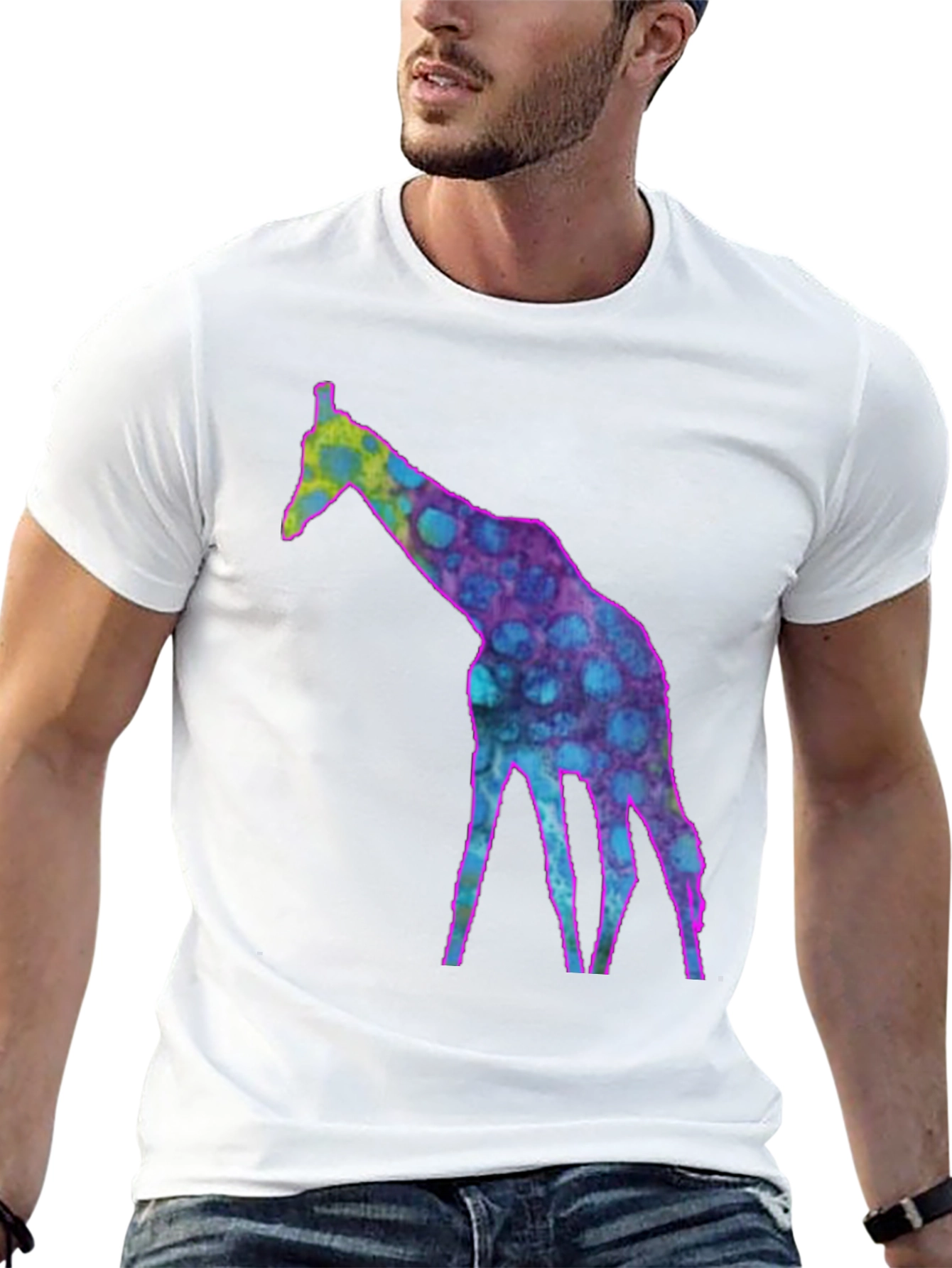 Black Cool Giraffe Graphic Tee - Funky Fashion T-Shirt view 13