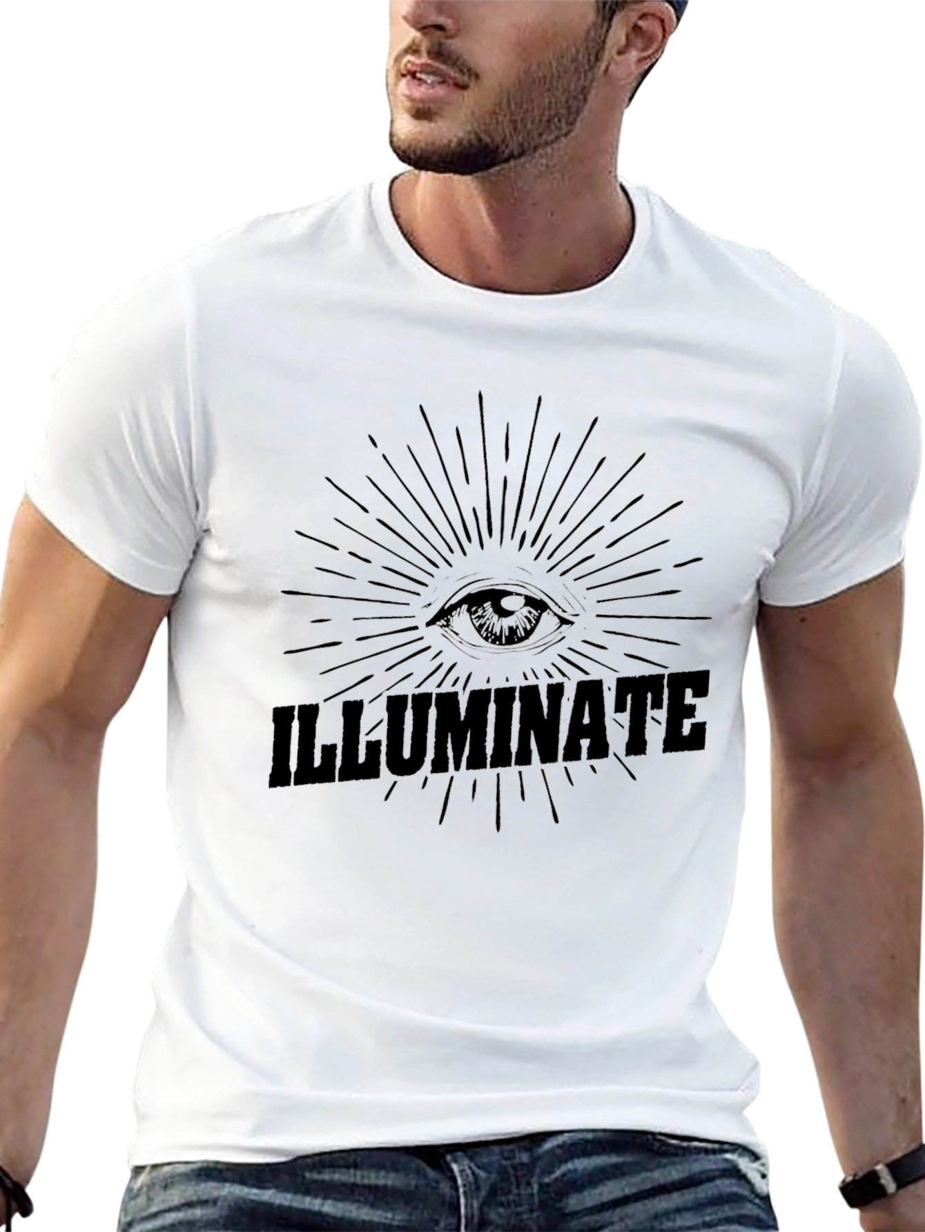 Black Illuminati Eye T-Shirt - Conspiracy Graphic Tee view 13