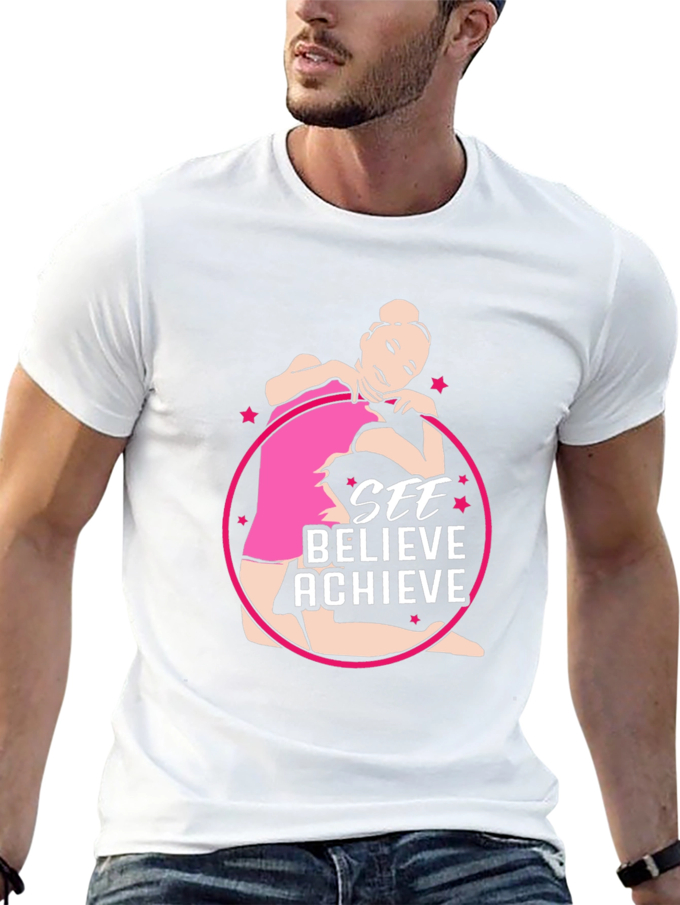 Black See Believe Achieve Gymnast Tee view 13