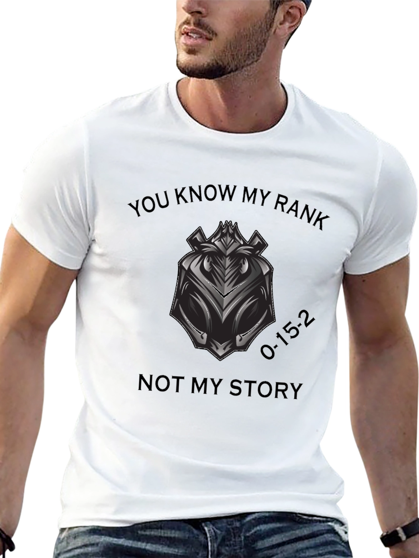 Black You Know My Rank T-Shirt - Motivational Graphic Tee view 13