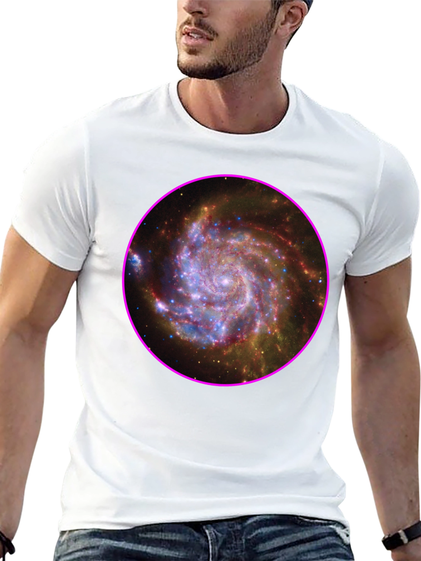 Black Galaxy Print Black T-Shirt view 13