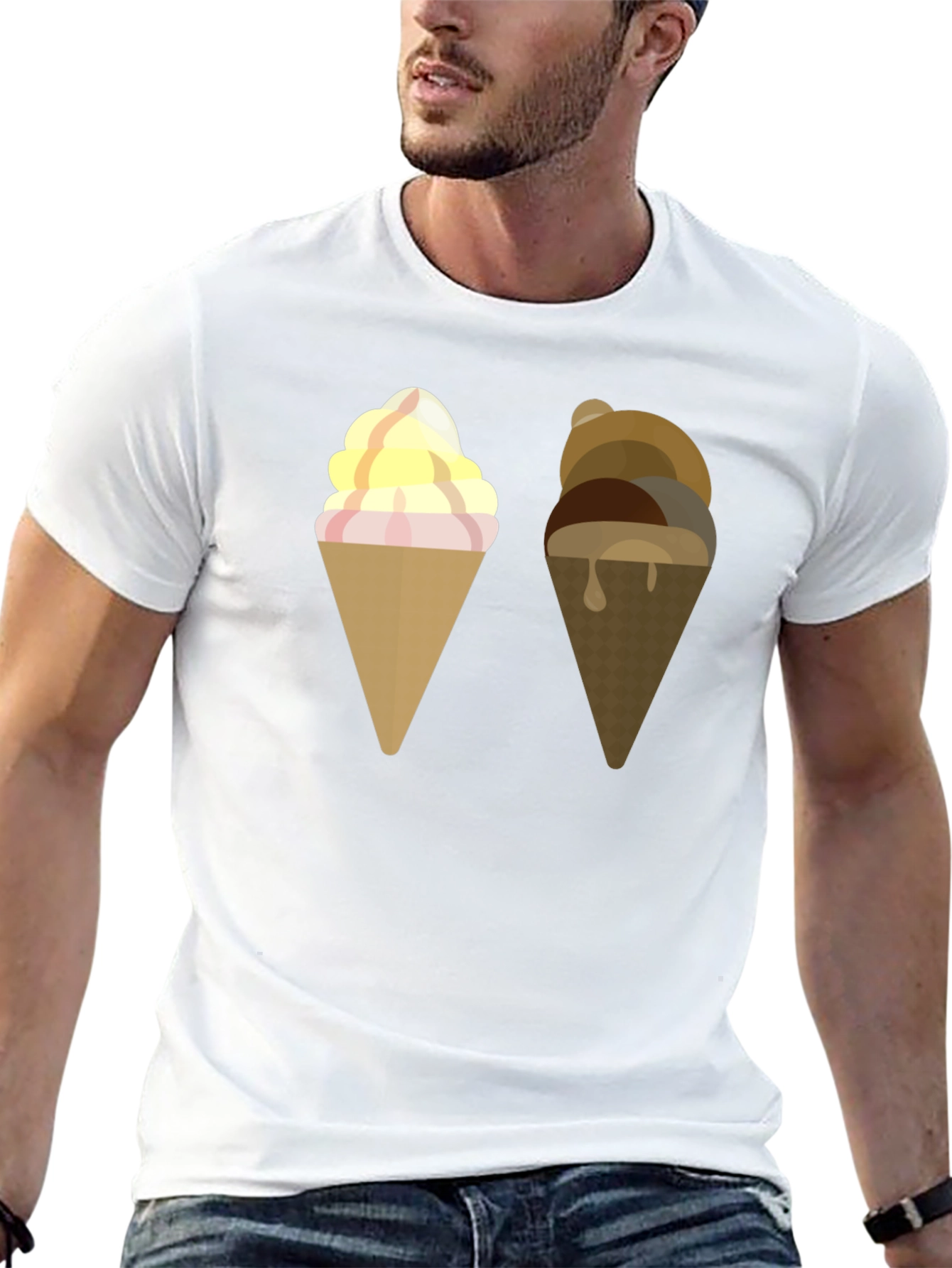 Black Ice Cream Cone Graphic T-Shirt view 13