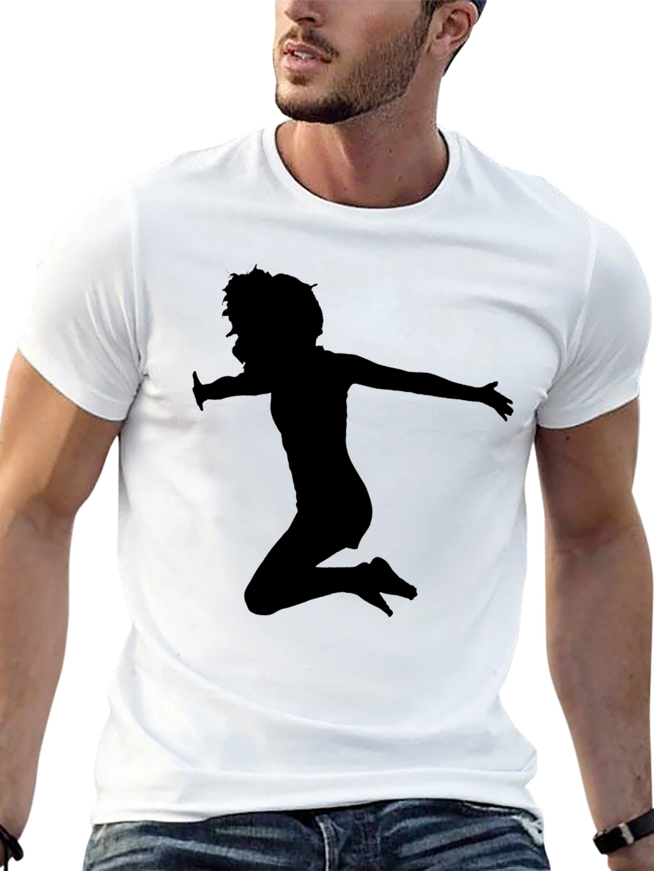 Black Silhouette Jump Black T-Shirt view 13