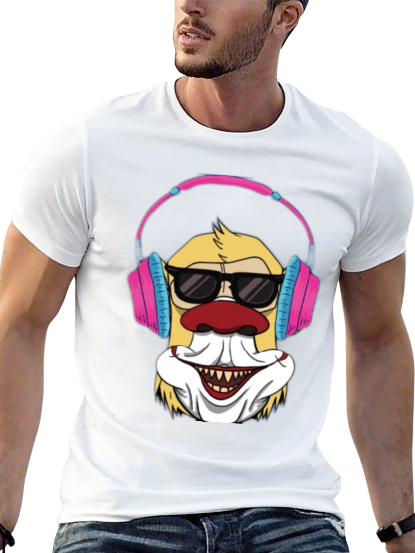 Black Clown DJ T-Shirt - Funny Graphic Tee view 13