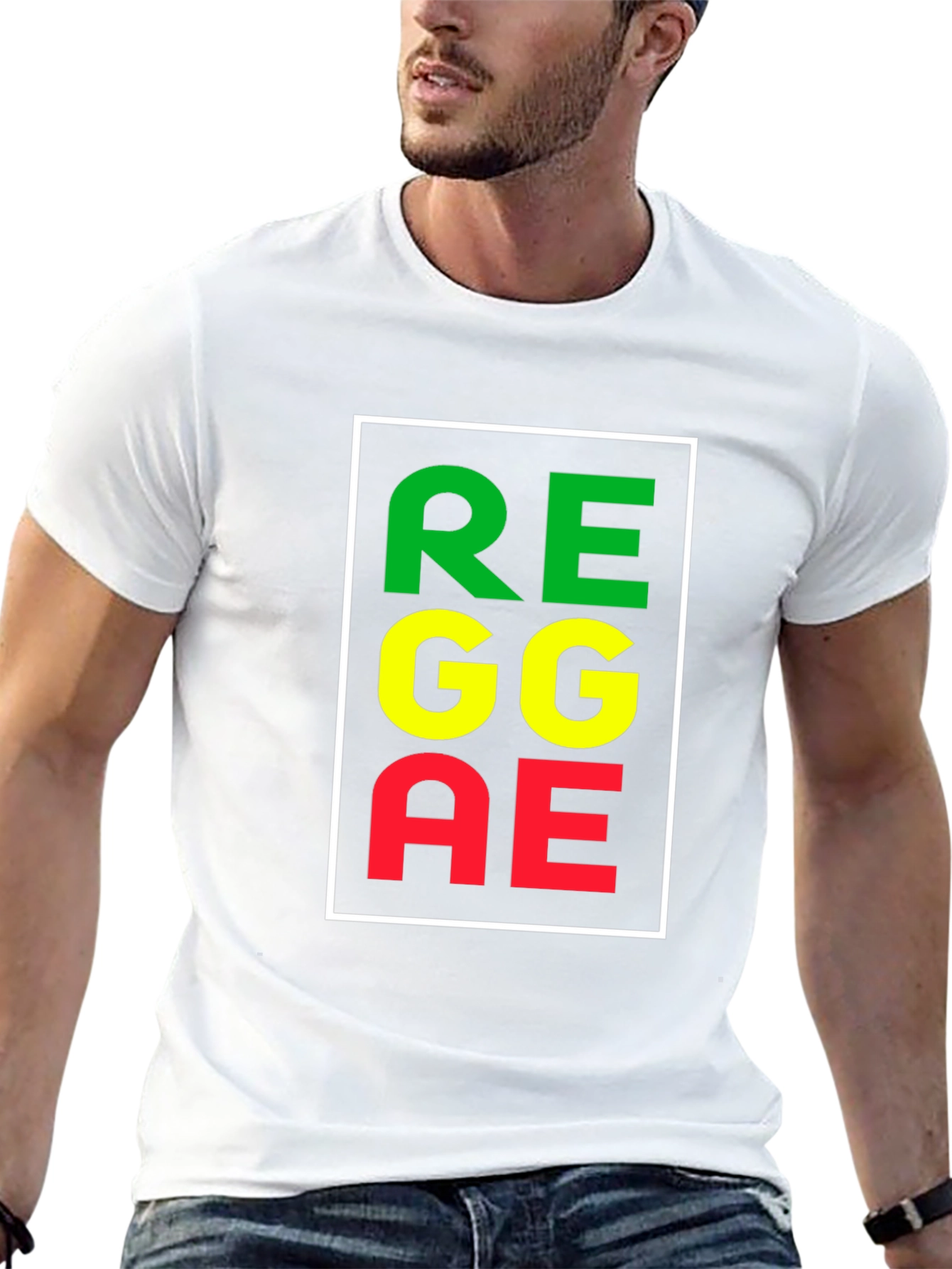 Black Reggae Rasta Color Block T-Shirt view 13