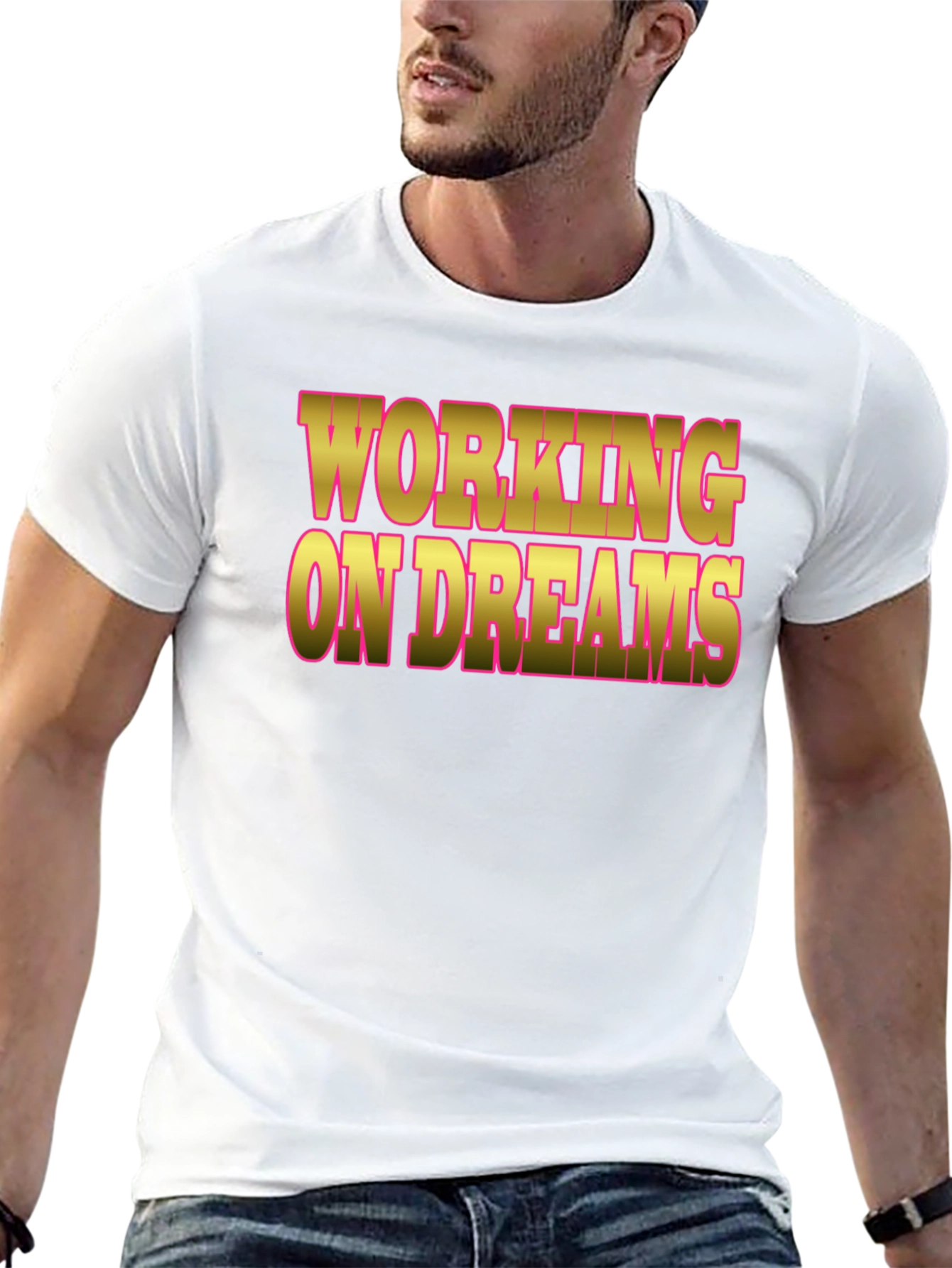 Black Working On Dreams Graphic Tee view 13