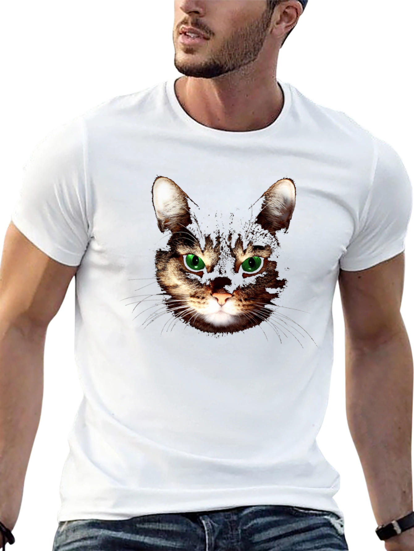 Black Cool Cat Graphic T-Shirt - Black view 13
