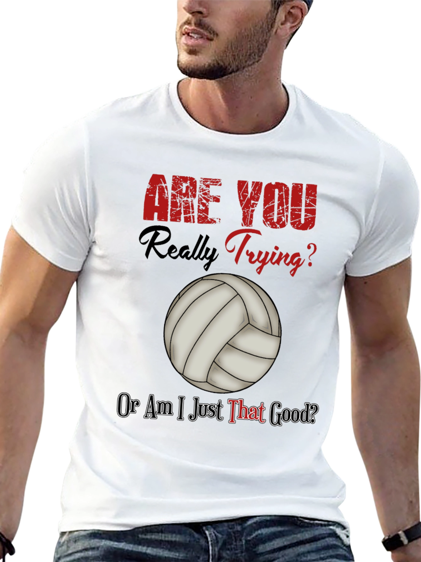 Black Funny Volleyball T-Shirt - Are You Really Trying? view 13