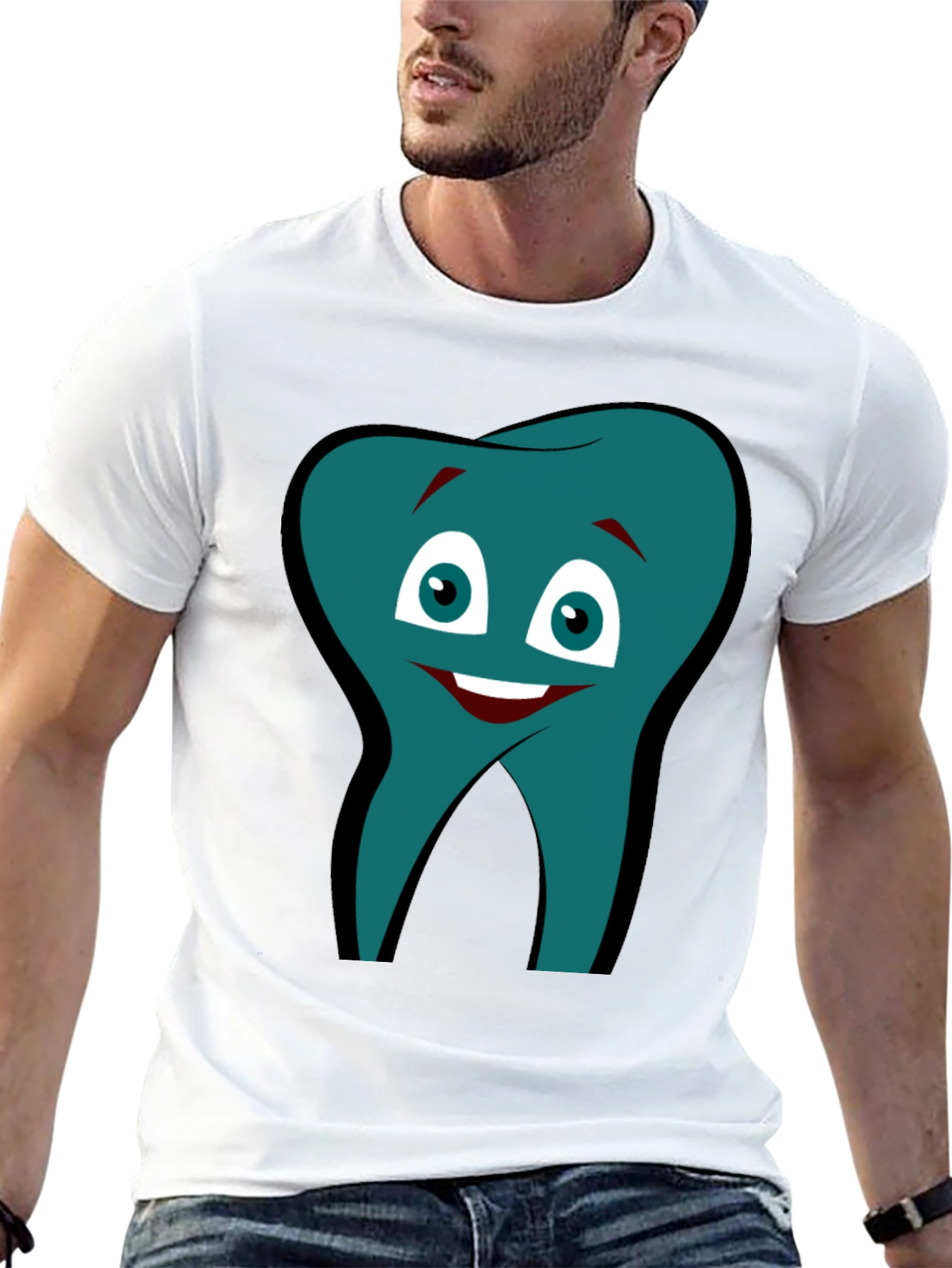 Black Funny Tooth Graphic Tee - Black Cotton Comfort view 13