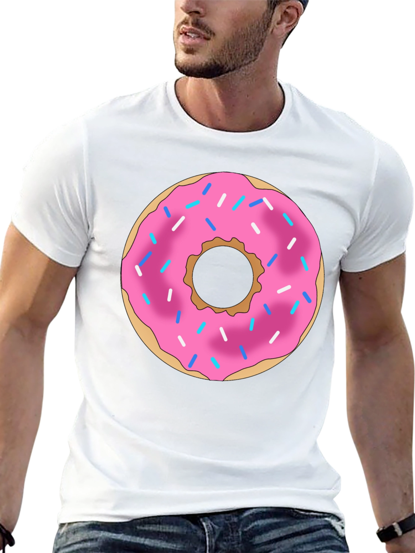 Black Donut Graphic Print Black T-Shirt view 13