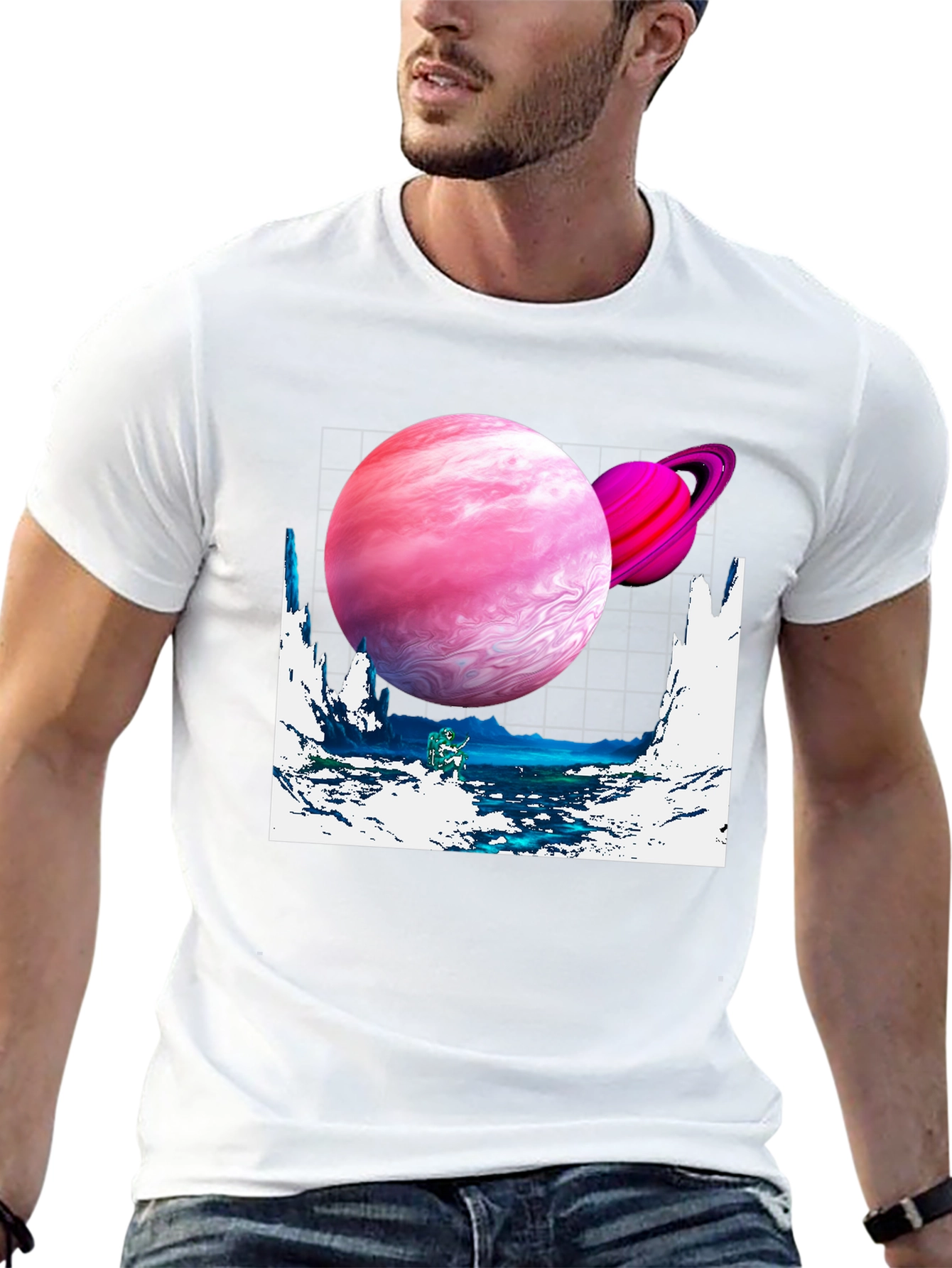 Black Galaxy Graphic Tee - Black Cotton Shirt view 13