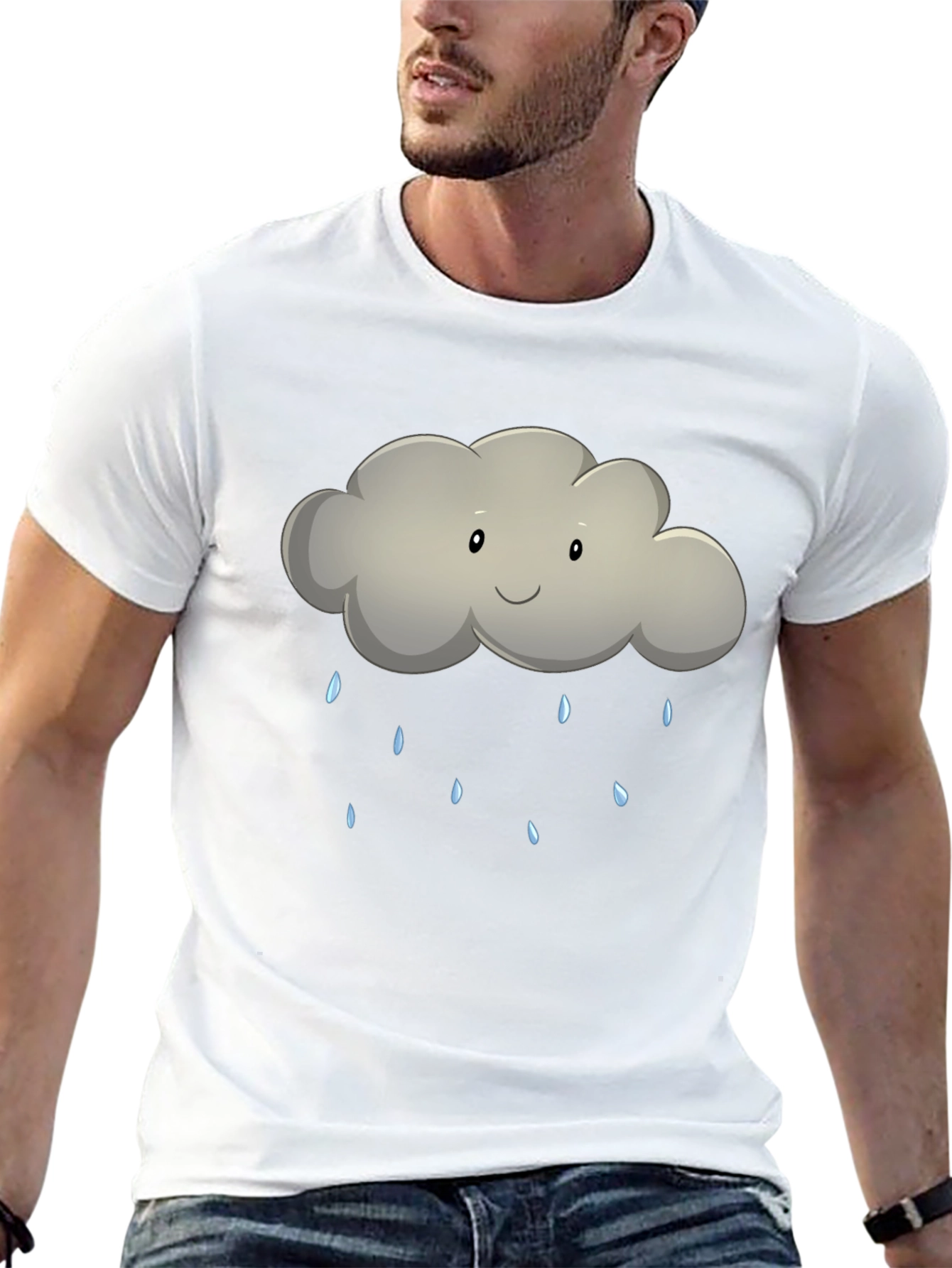 Black Rain Cloud Graphic Tee - Soft Cotton Comfort view 13