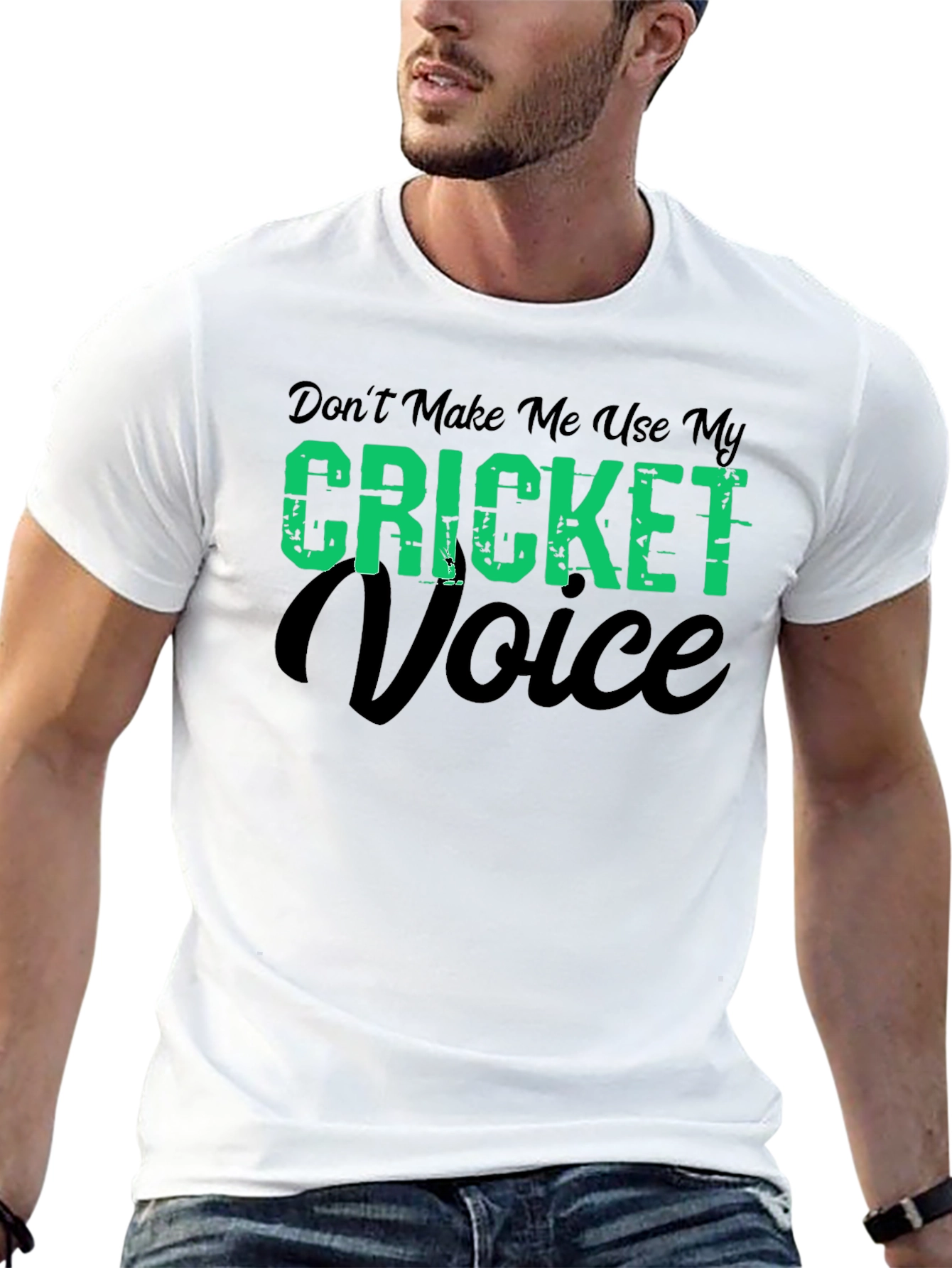 Black Cricket Voice T-Shirt - Funny Cricket Fan Tee view 13