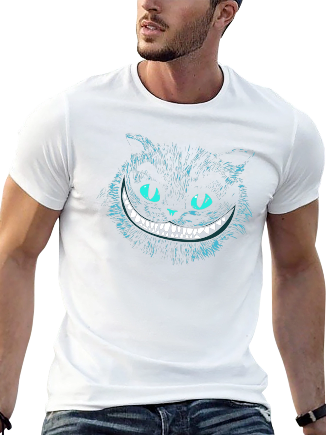 Black Cheshire Cat Graphic Tee view 13