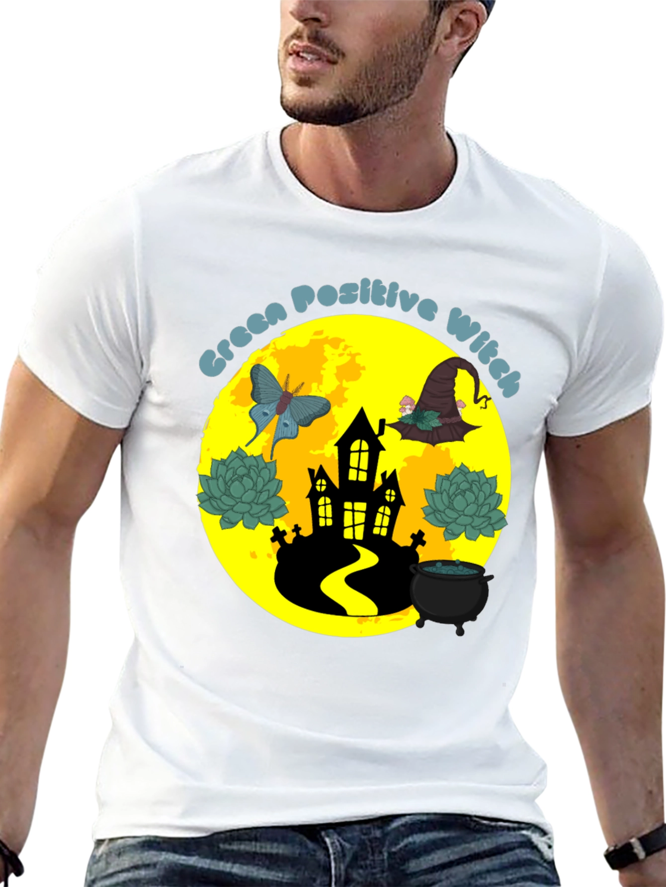 Black Green Positive Witch T-Shirt view 13