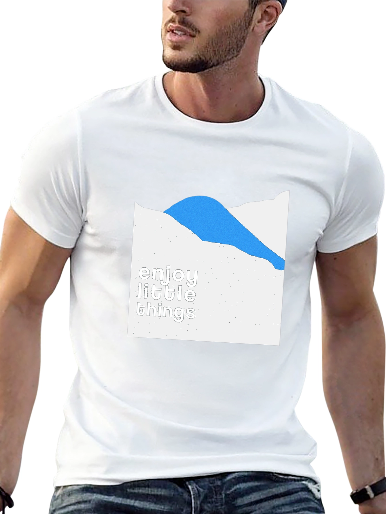 Black Enjoy Little Things Graphic Tee - Black Cotton Blend Shirt view 13