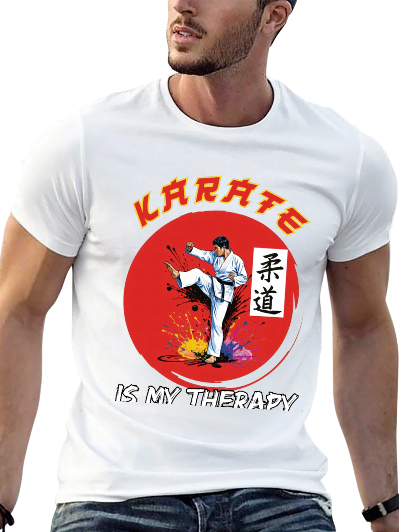 Black Karate is My Therapy Black T-Shirt view 13