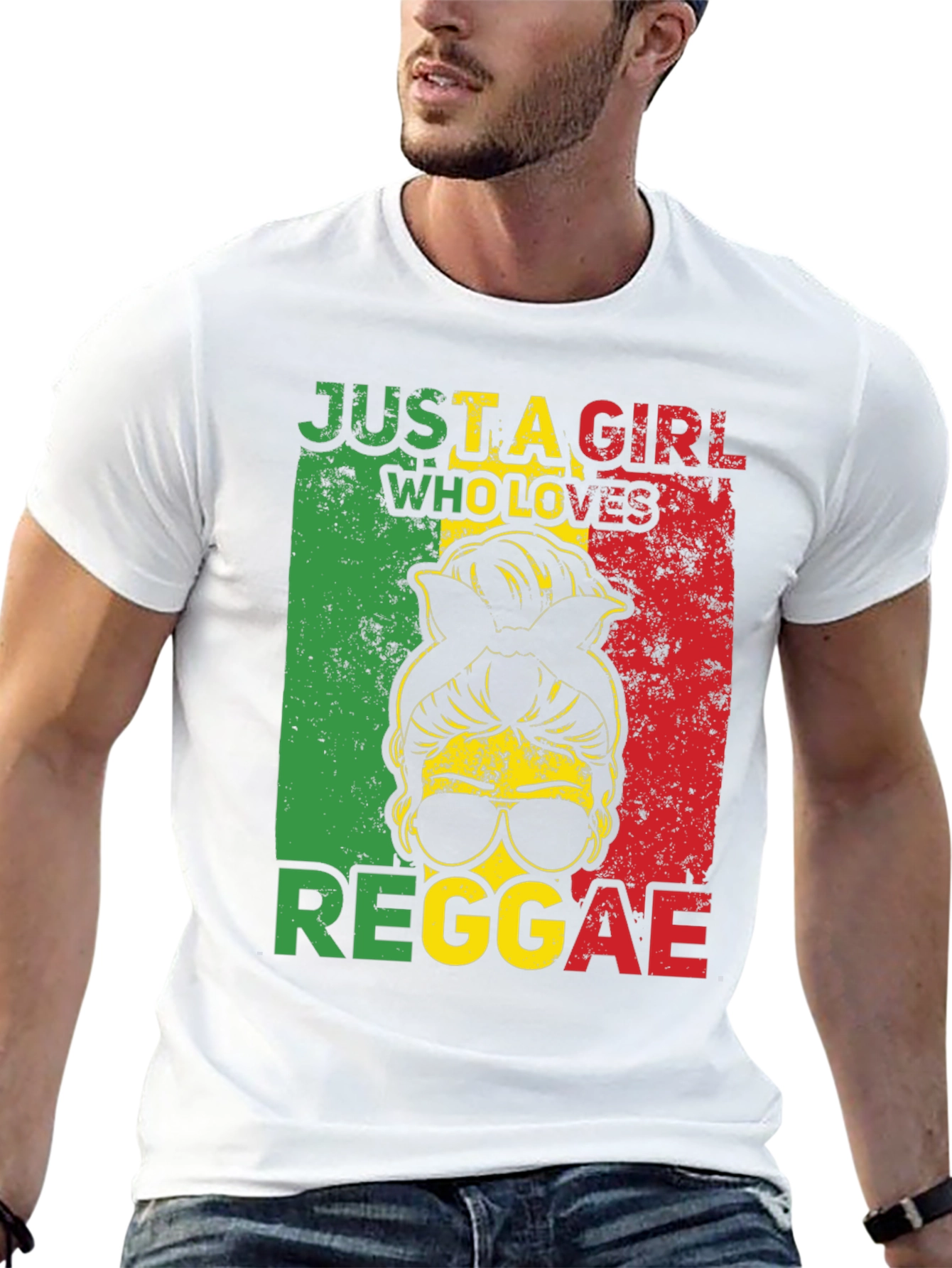 Black Reggae Girl Graphic Tee - Rastafarian Style view 13