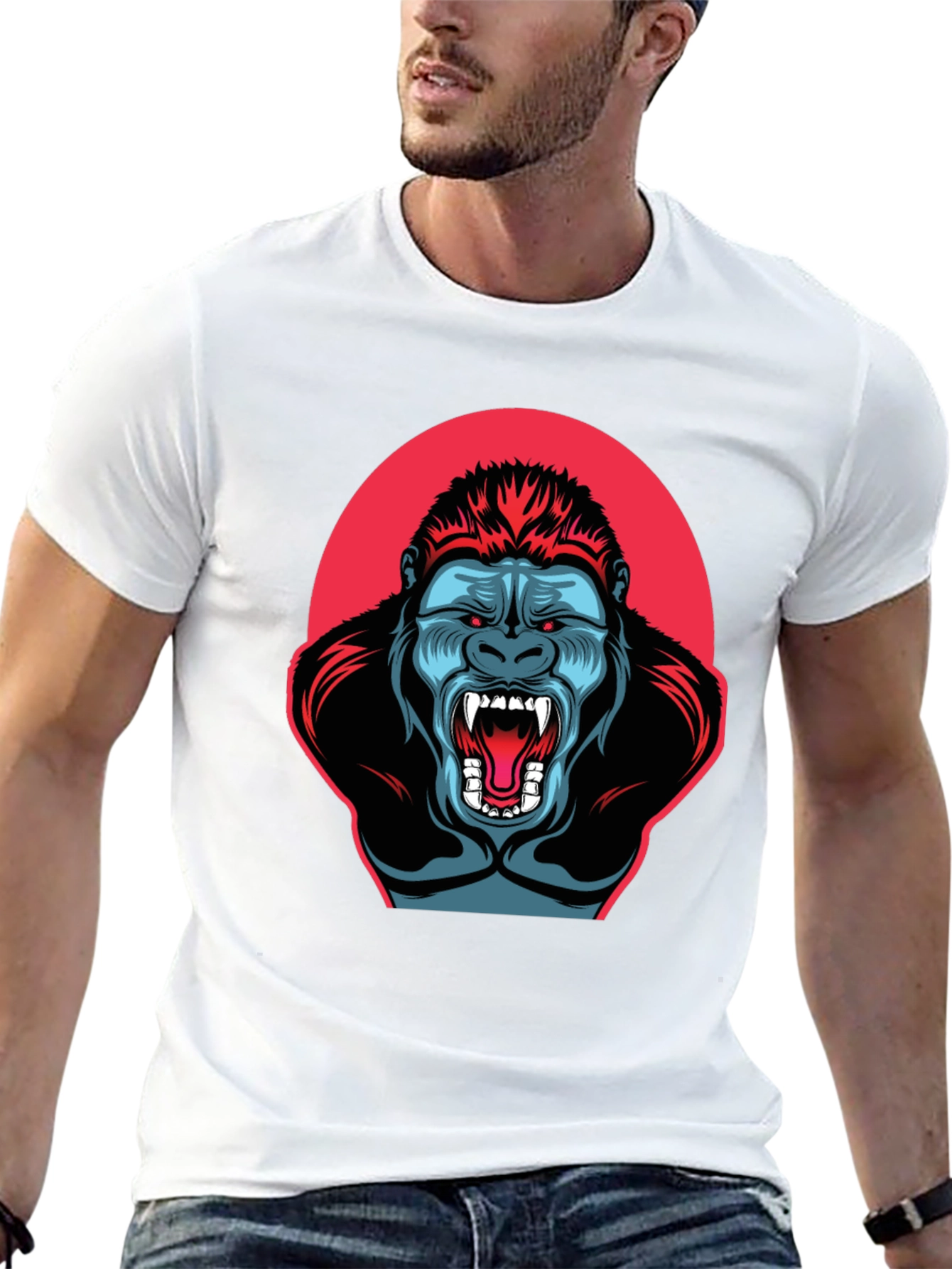Black Gorilla Graphic T-Shirt - Men's Black Tee view 13