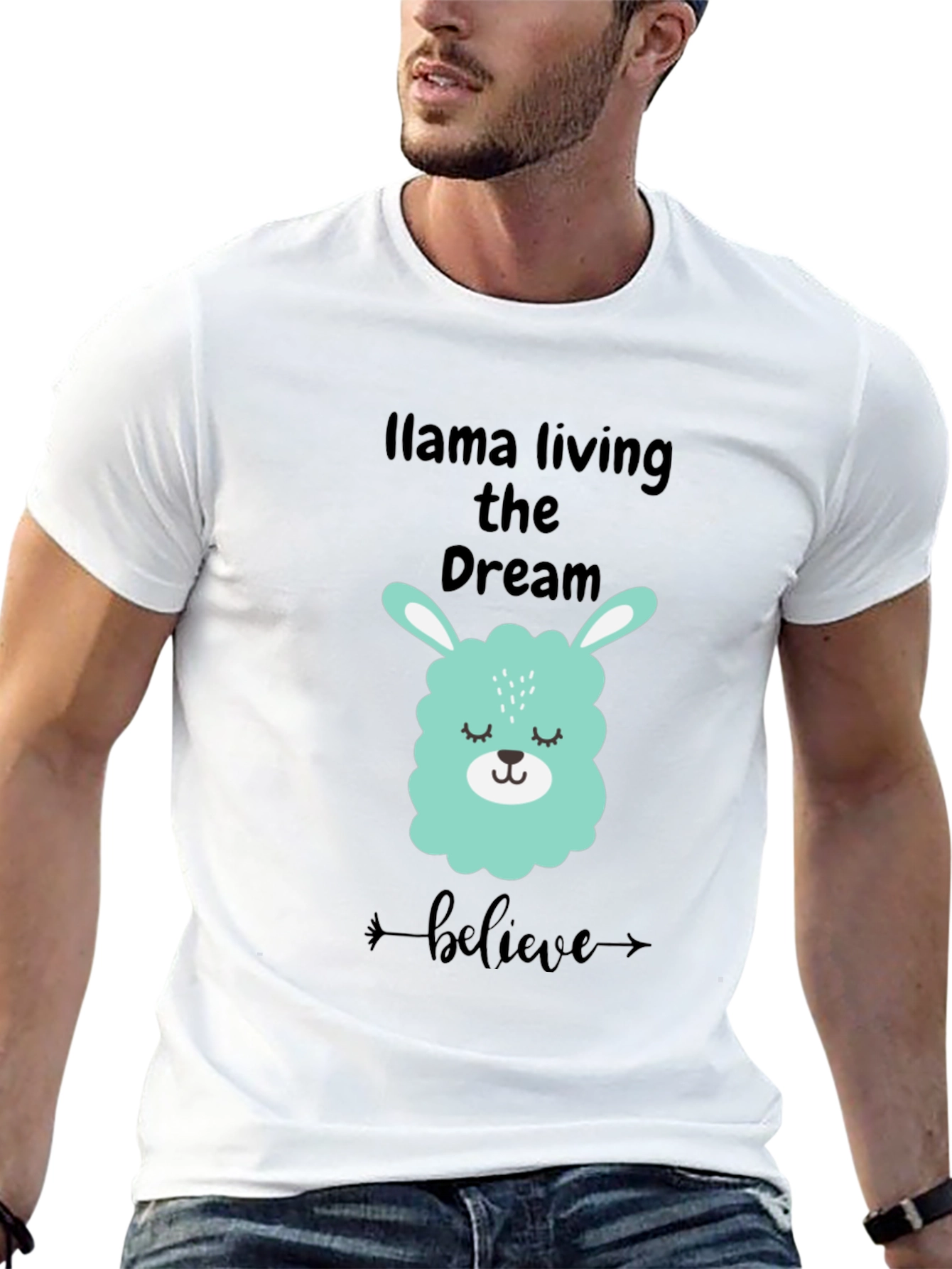 Black Llama Living the Dream Black Graphic Tee view 13