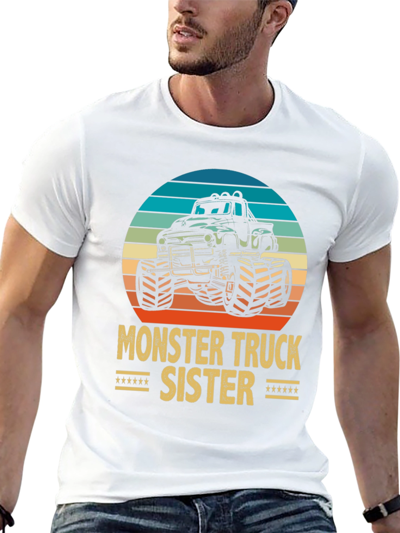 Black Monster Truck Sister Graphic Tee - Black Cotton Blend view 13