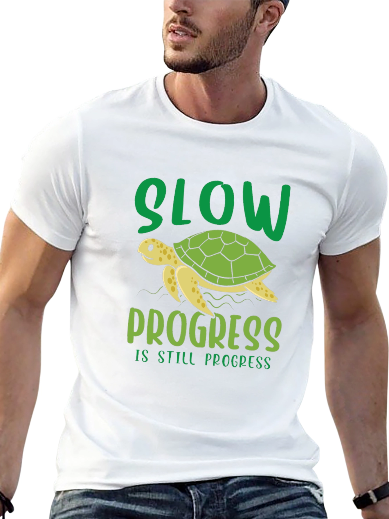 Black Slow Progress Turtle T-Shirt view 13
